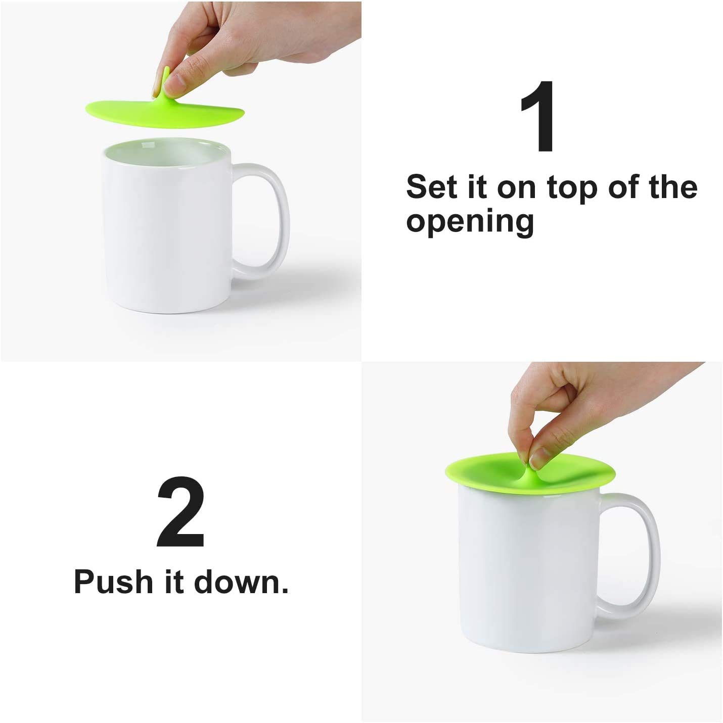 Wisebom Couvercle Tasse Silicone 8PCS Mug Couvercle Joli Couvercle Couvercles de Tasse de Anti