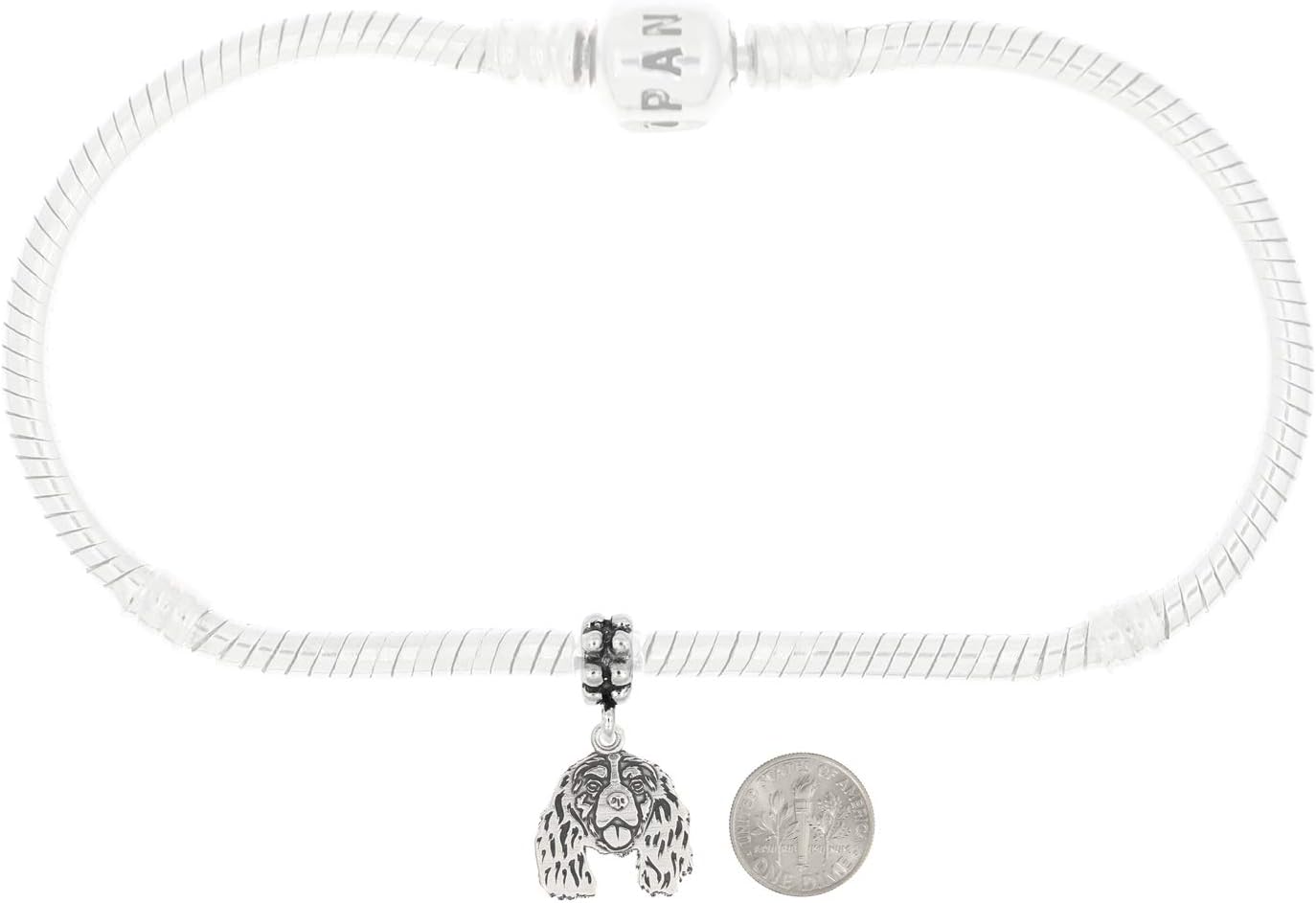 LGU Sterling Silver Cavalier King Charles Spaniel CKCS Dog Dangle Bead Charm