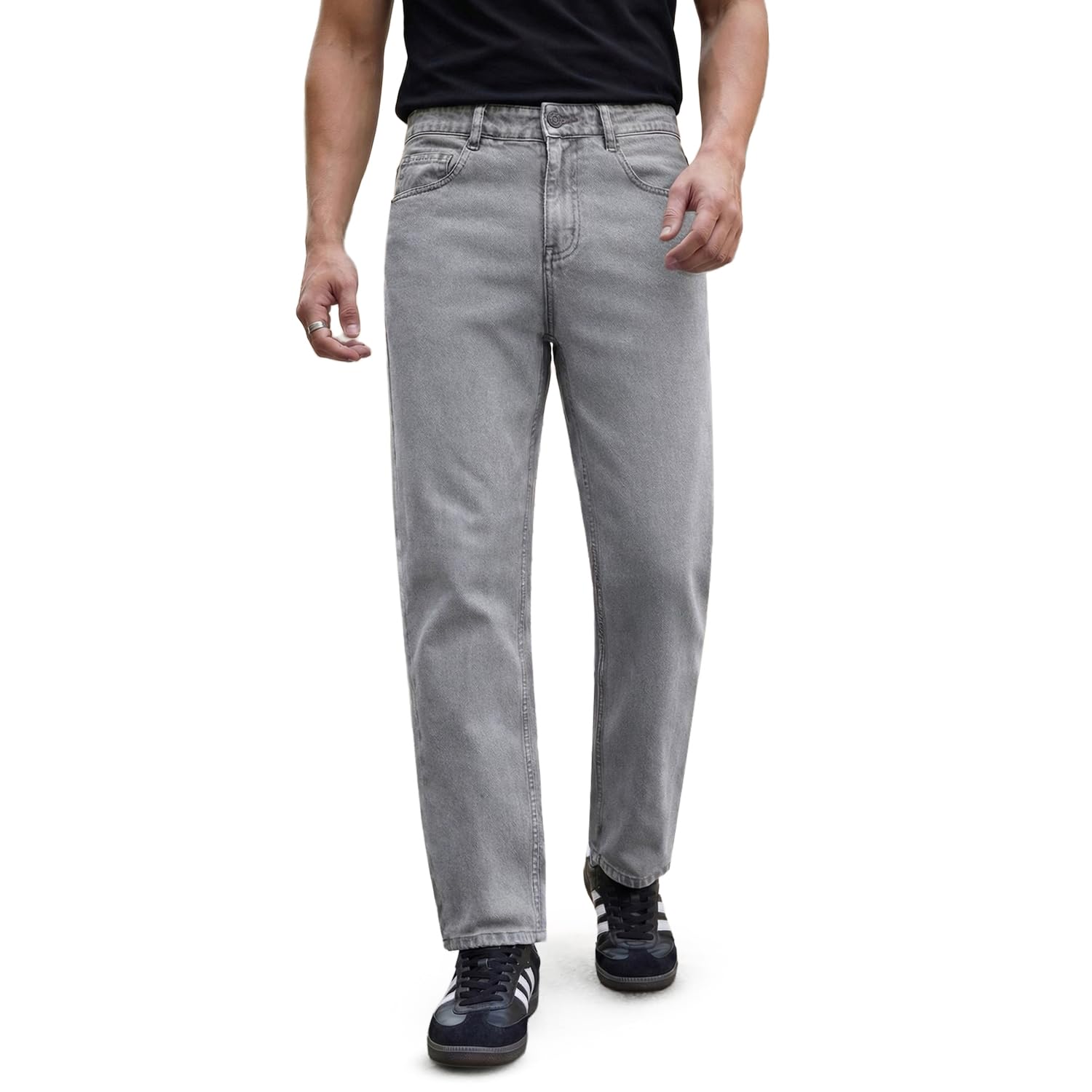 urbano fashion Men's Relaxed Fit Washed Denim Jeans Non-Stretchable-picture-30