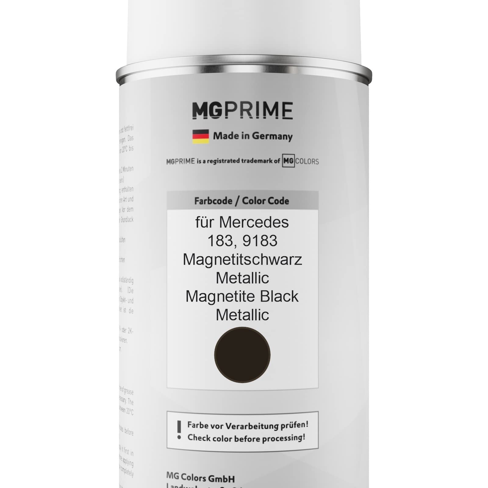 MG PRIME Autolack Spraydose für Mercedes 183/9183 Magnetitschwarz Me. +2K