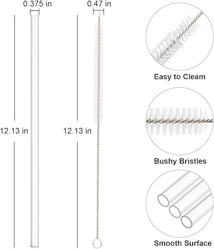 Miniatura 2 de Vaso de repuesto para vaso Owala de 40 onzas con asa, paquete de 6 popotes transparentes reutilizables con cepillo de limpieza, y para vaso