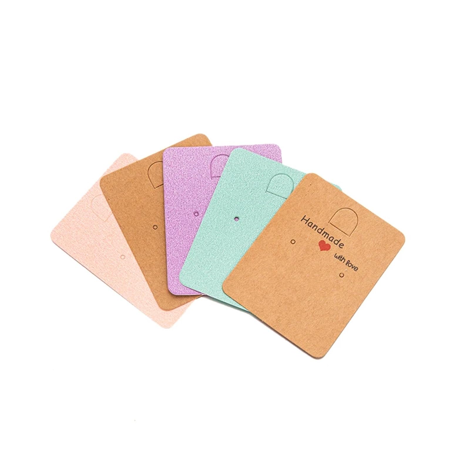 FDzkrtvm Earrings Necklace Display Cards, Earring Display Cards 300pcs Multicolor Cardboard JewelryHolder Business Labels Packaging(Green)