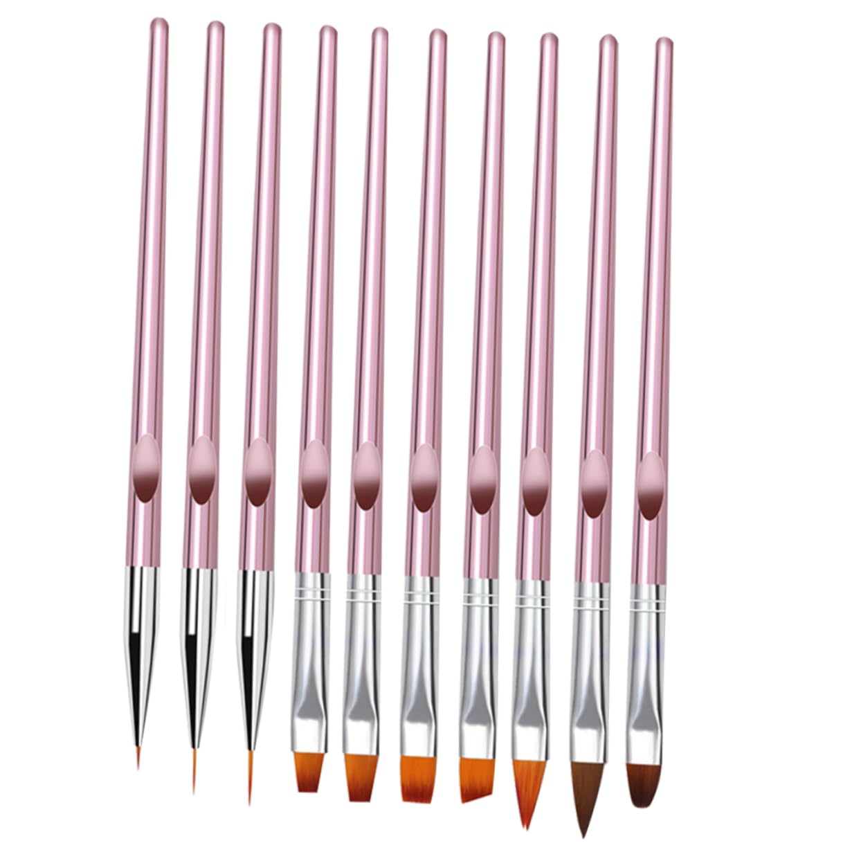 Healvian 30pezzi Pennelli Per Nail Art Cristallo Strumenti Per Manicure Professionale e Fai Da Te Con Manico Lungo Rosa Oro Per Decorazioni Unghie e Dotting Pen Per Uso Salone e Casa
