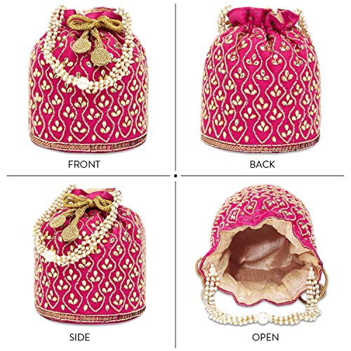 Image of Aheli Potli Bag Gift for Women Handmade Evening Wristlet Handbag Stylish Bridal Purse Fashion Bag