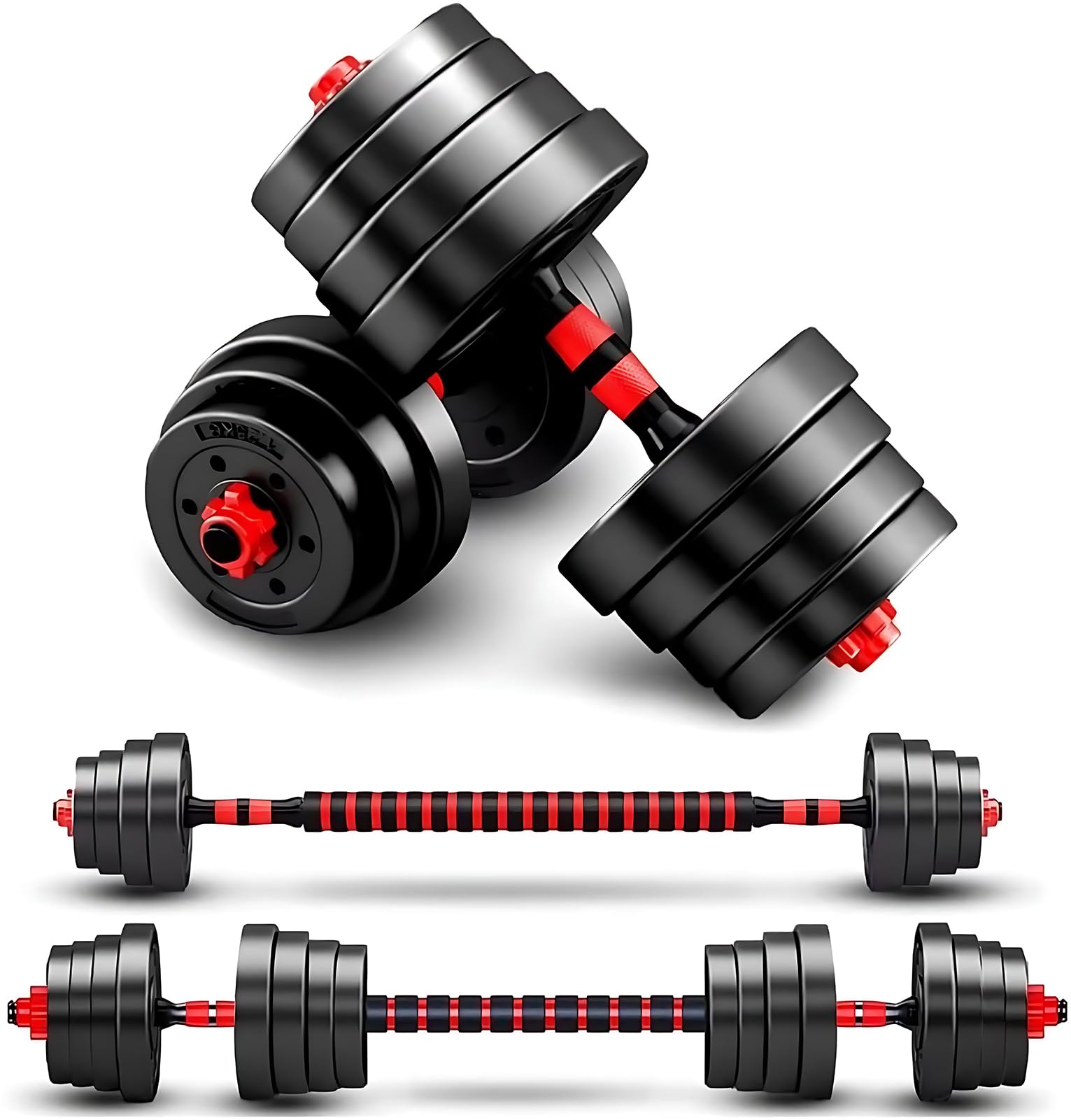 Adjustable-Dumbbells-Sets,Free Weights-Dumbbells Set of 2 Convertible To Barbell A Pair of Lightweight for Home Gym,Women and Men Equipment