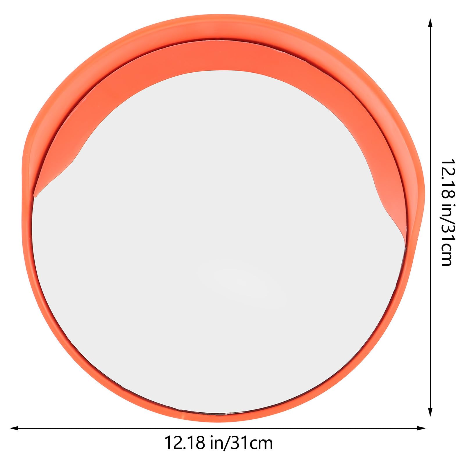 OUNONA Miroir Convexe de Sécurité Incassable Orange 30 Cm en Plastique et Métal pour Surveillance Complète Parkings et Communautés