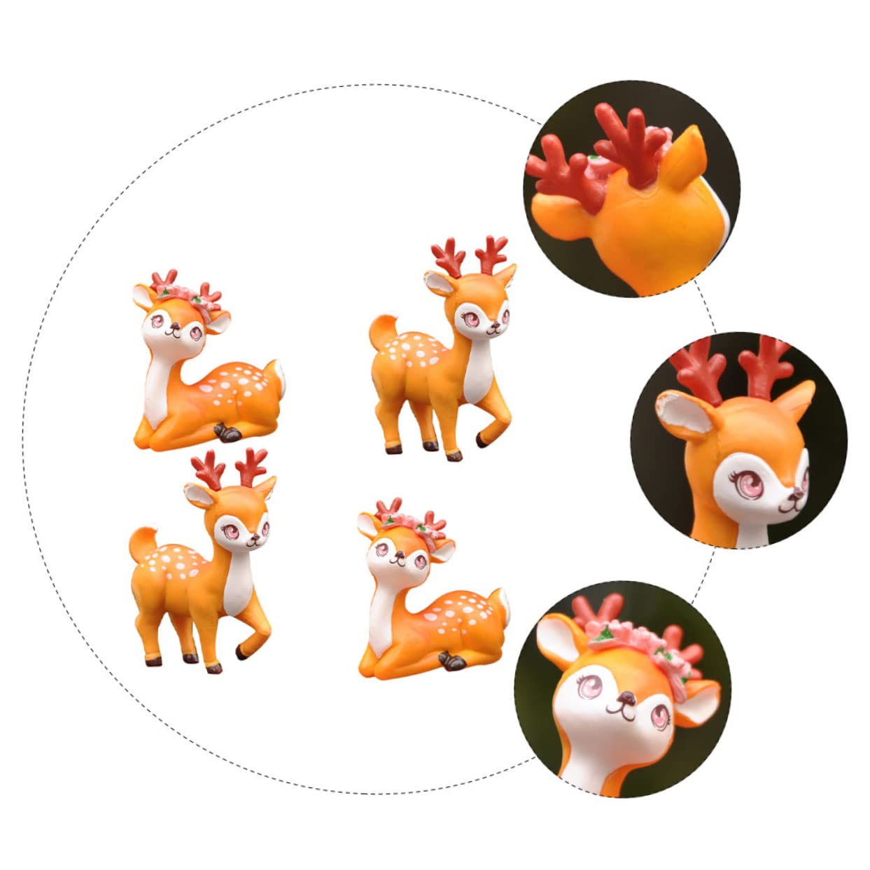 POPETPOP 20stücke Teiliges Zufälliger Deko-Figuren REH Für Miniaturgarten Resin Tierornament Für Sukkulenten Und Mikrolandschaften Deko Für Zuhause Und Büro