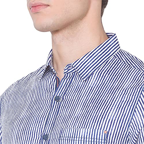 Image of Spykar Men's Slim Shirt (8907966628175 Indigo Blue M)