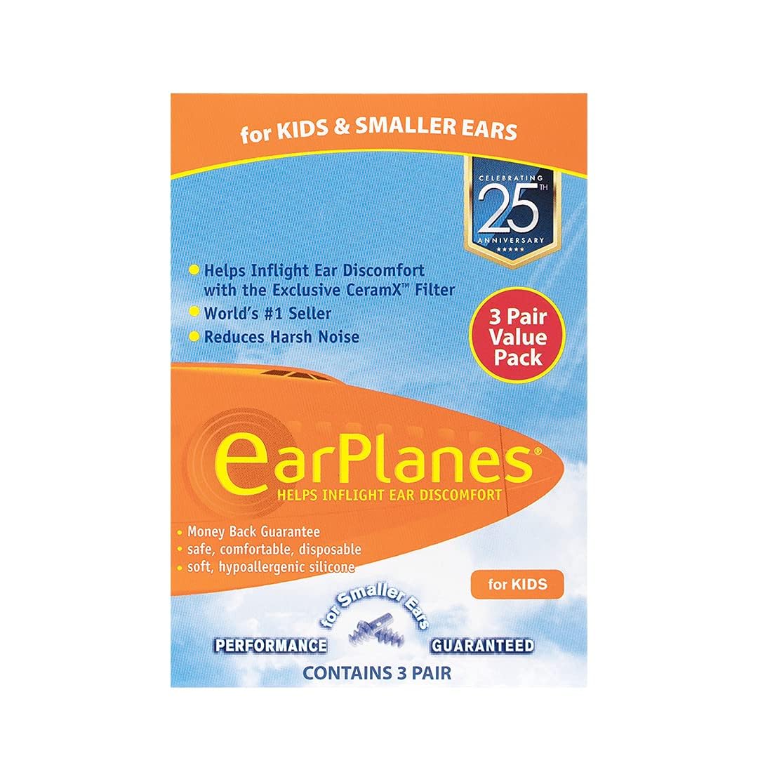 Children's Earplanes by Cirrus Healthcare Ear Plugs Airplane Travel Ear Protection 3 Pair Bonus Value Pack : 3 Pair-image-15