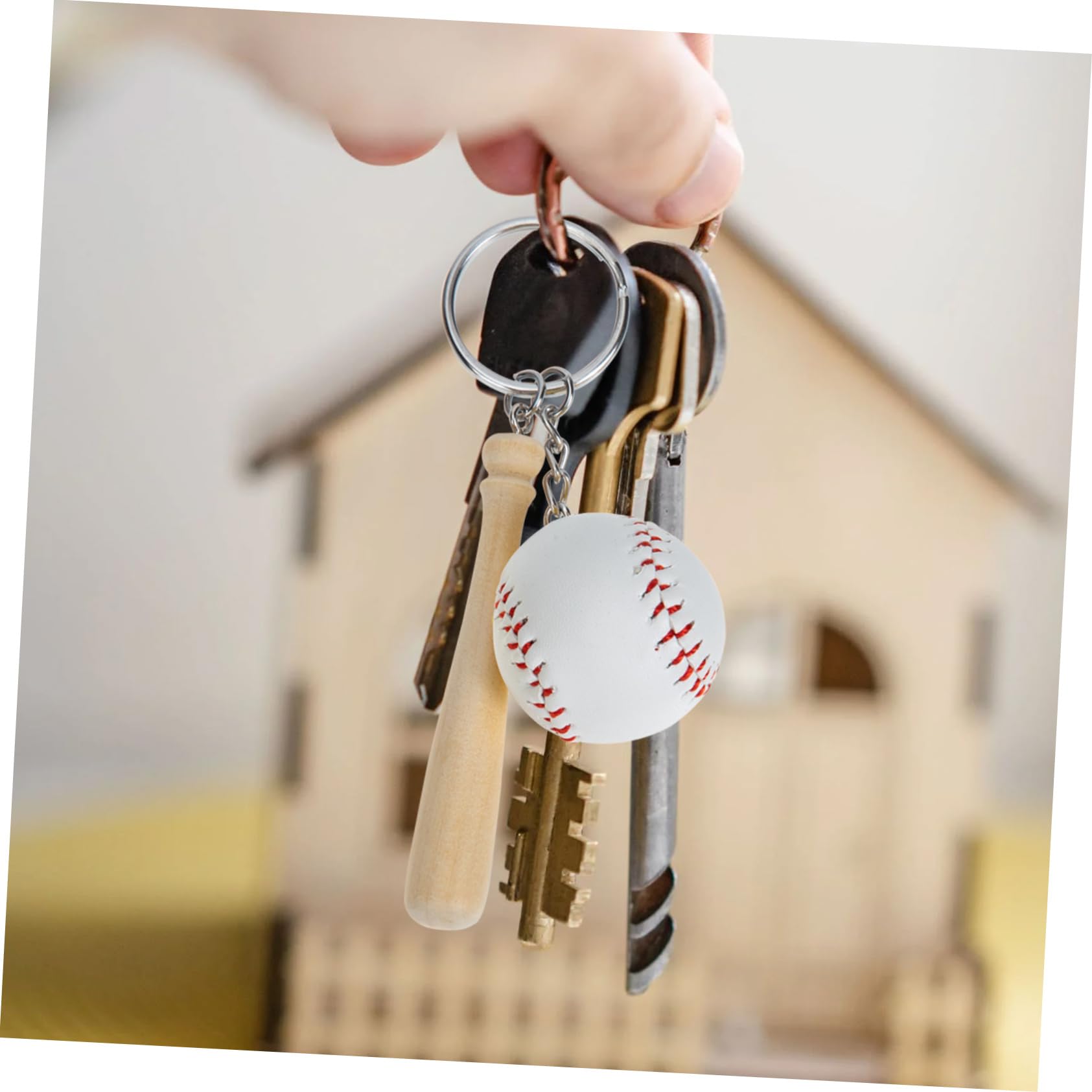 Portachiavi Da Baseball Keeychain Carino Mazza Da Baseball in Miniatura Giocatore Catena Portachiavi Uomini Regali Sportivi Per Ragazzi Di Legno