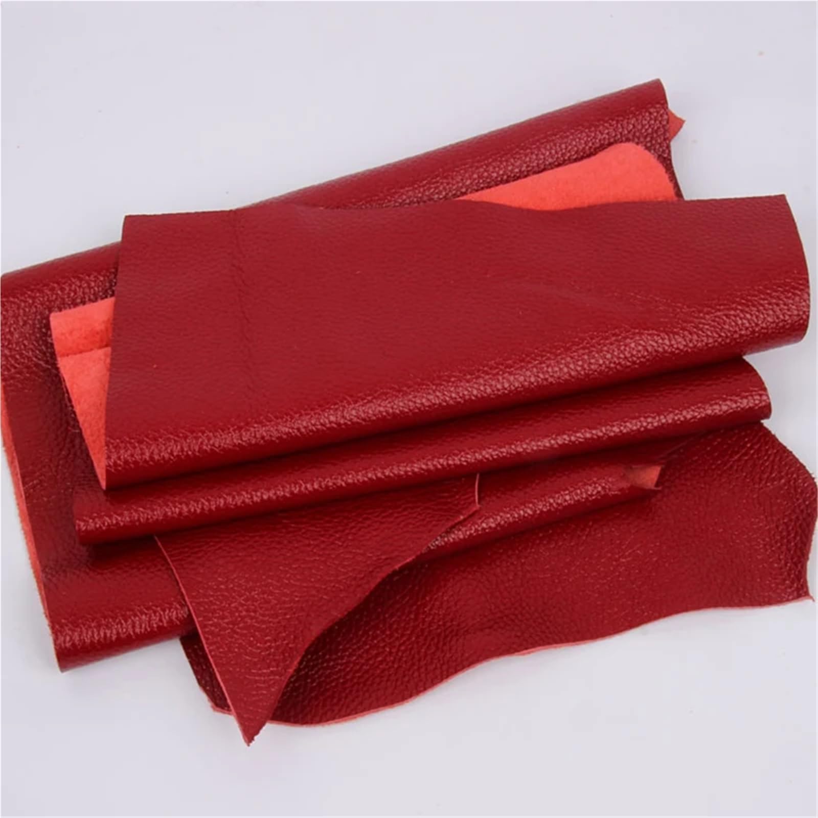 Material de Cuero Cuero Vegetal Rojo Oscuro DIY cinturón Cartera Bolso Hecho a Mano artesanía Piel de Vaca de Grano Completo Tela(50x50cm)