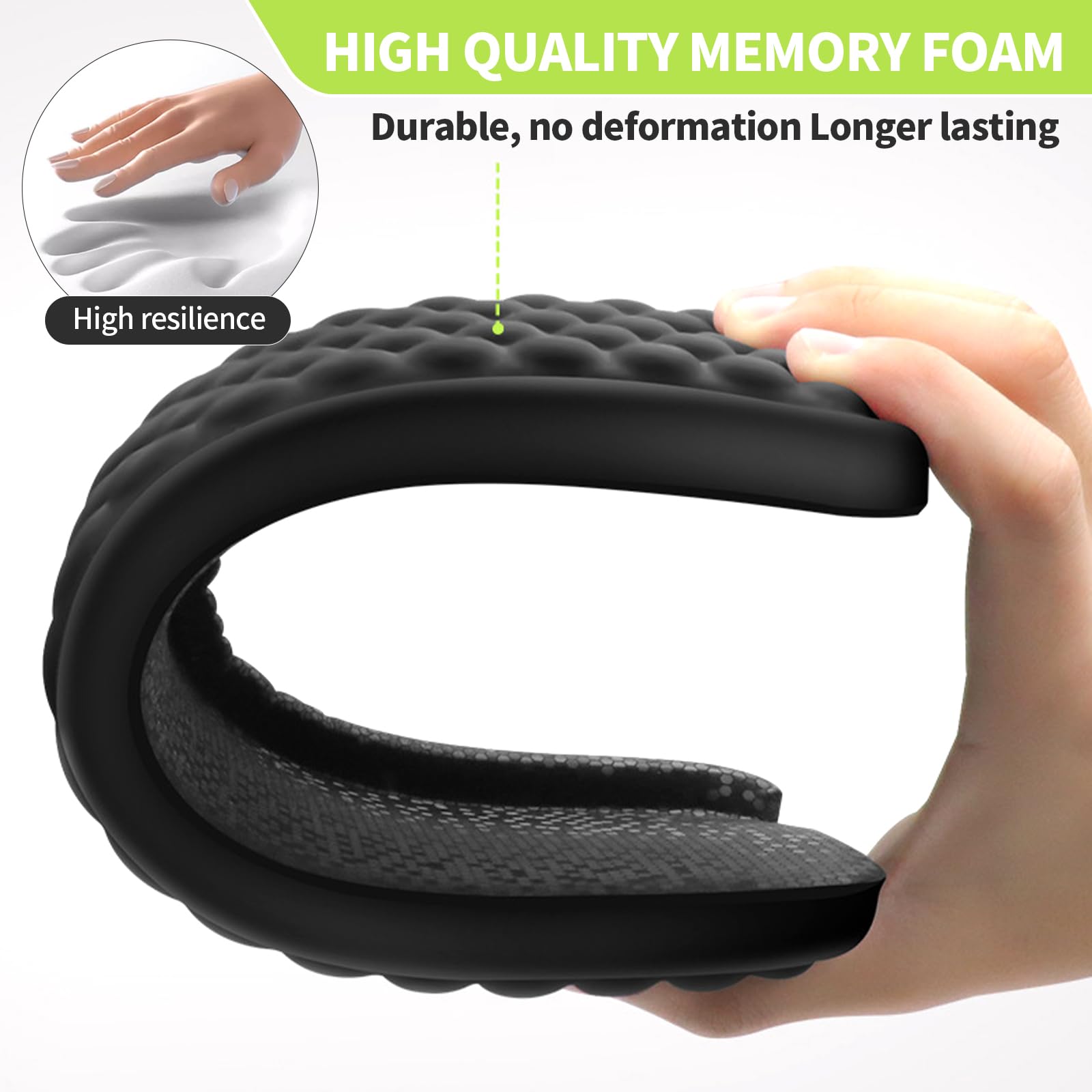 EdgeRest 2 poggiapolsi in schiuma a forma di L per scrivania da ufficio nero