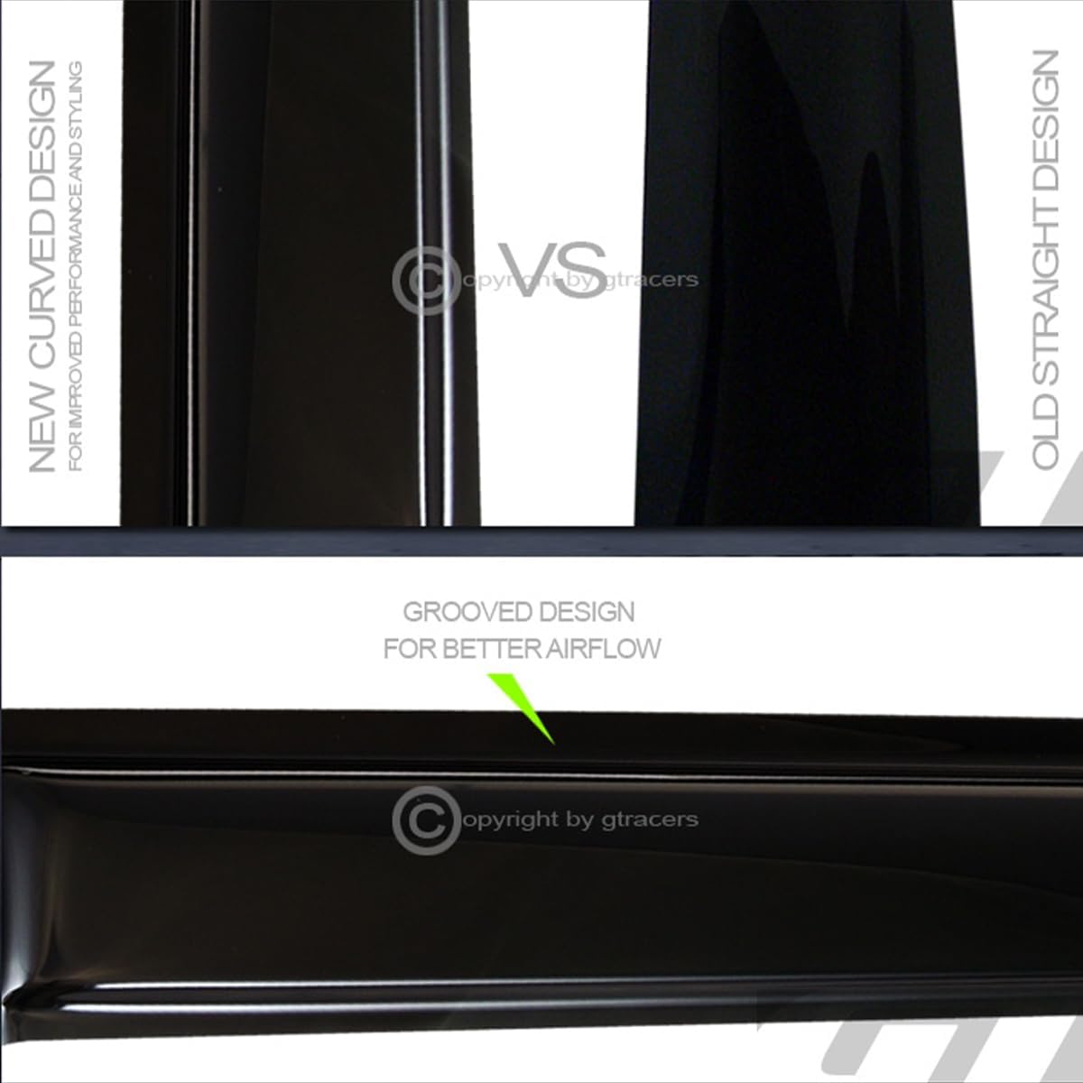 R&L Racing Smoke Sun/Rain Guard Deflector Window Visors 4P V2 Compatible with 2002-2006 Toyota Camry