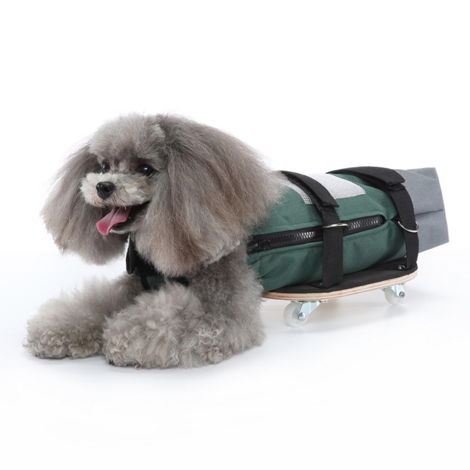 Silla de ruedas para perros de interior con saco protector de extremidades traseras