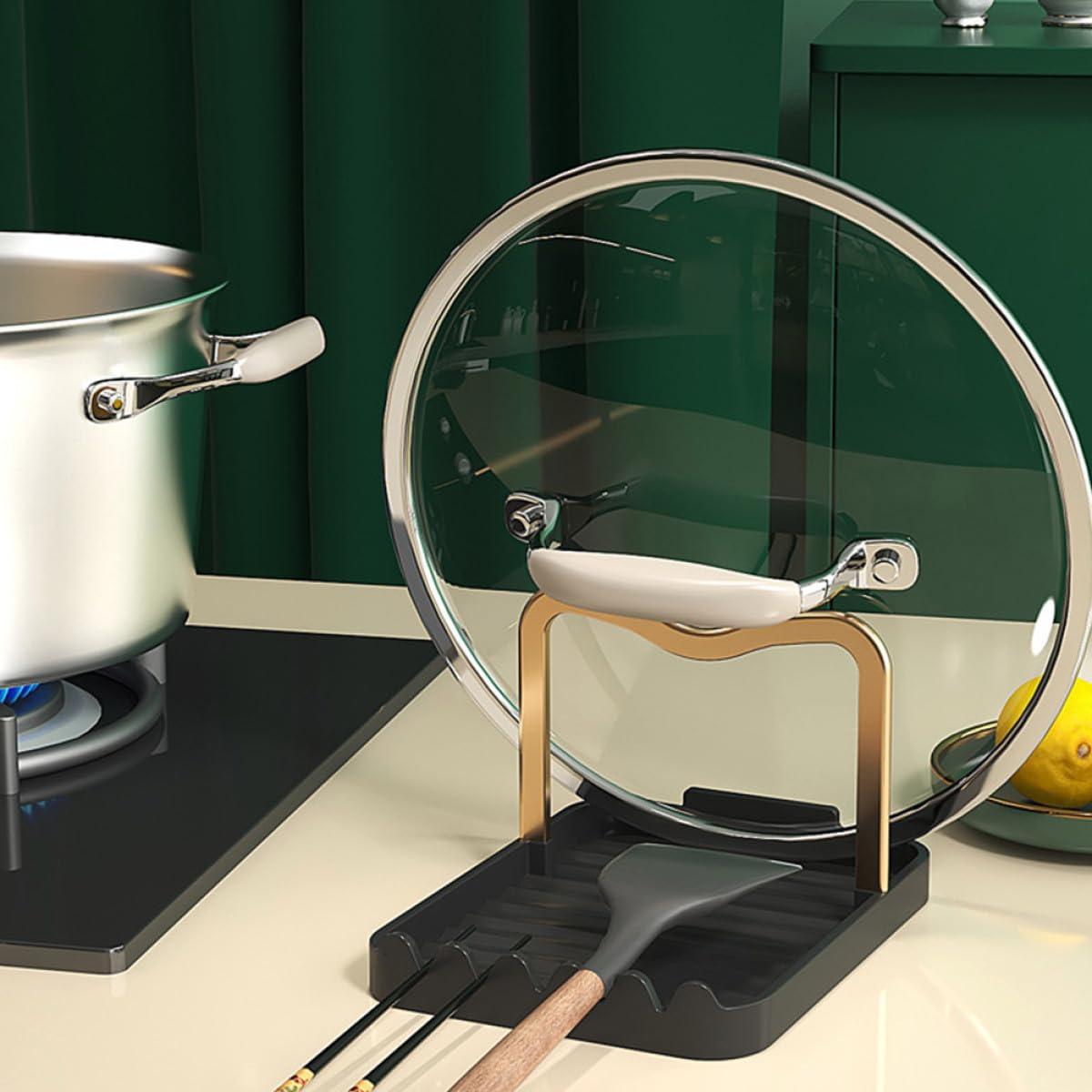 Repose-cuillère Spatial Stable en Aluminium Multifonction Cuisine