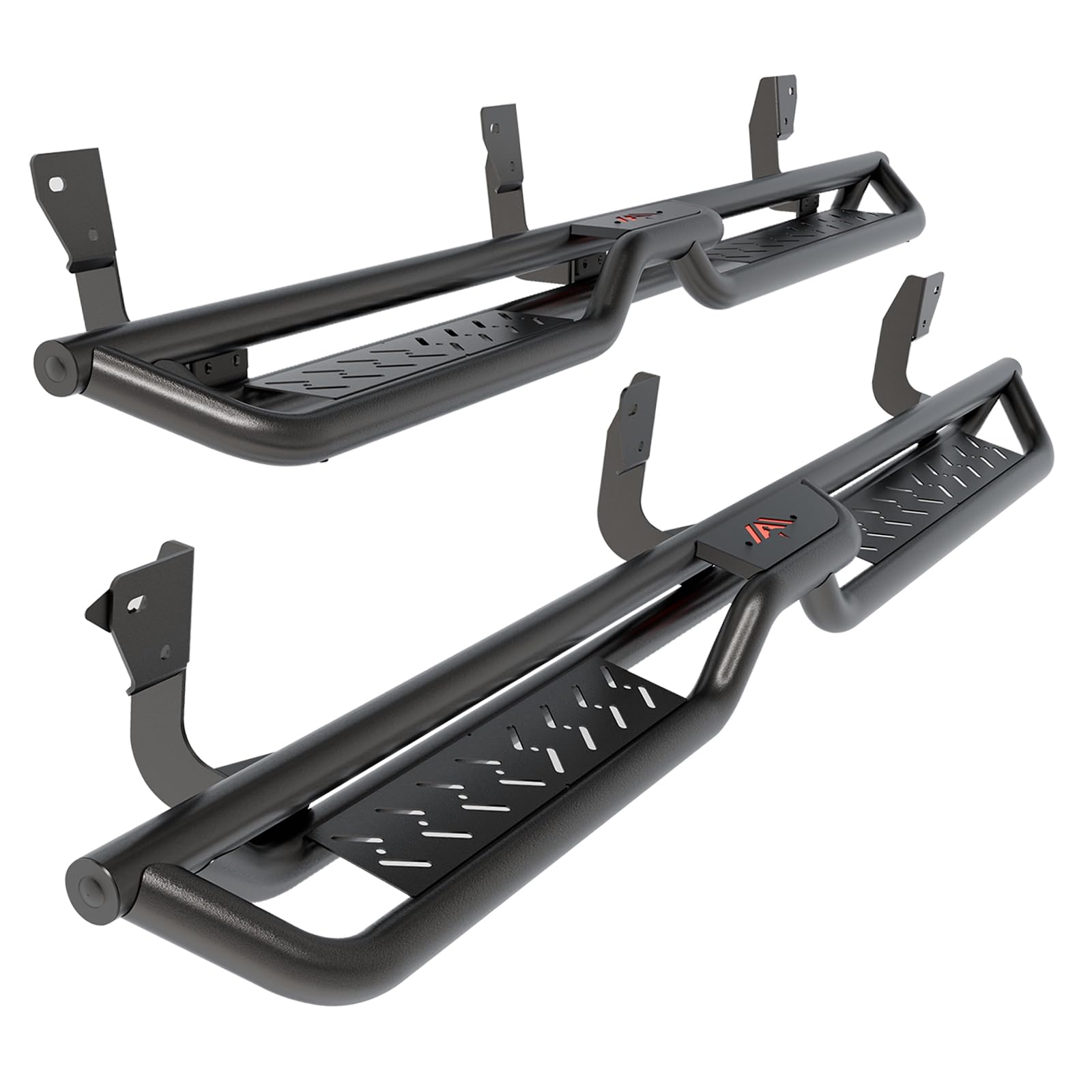 Running Boards Side Steps for 2009-2018 Dodge ram 1500 Quad Cab, 2019-2025 Ram 1500 Classic Body Quad Cab(NOT for New Body), 2010-2025 Ram 2500 3500 Black Two-Stair Rail Drop Nerf Bars Step Bars