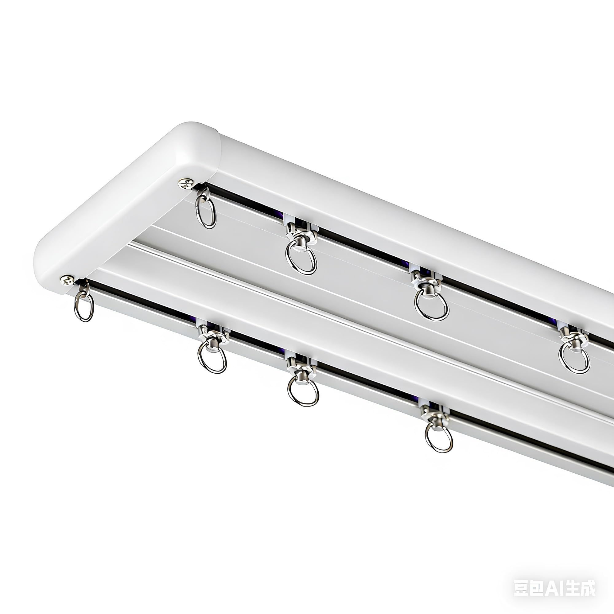 Xuqqu White Heavy Duty Double Curtain Track Ceiling Mount, Thickened Aluminum Ceiling Track For Curtains, Double Curtain Rail With Silent Bearing Pulleys, Room Divider For Bedroom(,280Cm/2 * 140Cm)