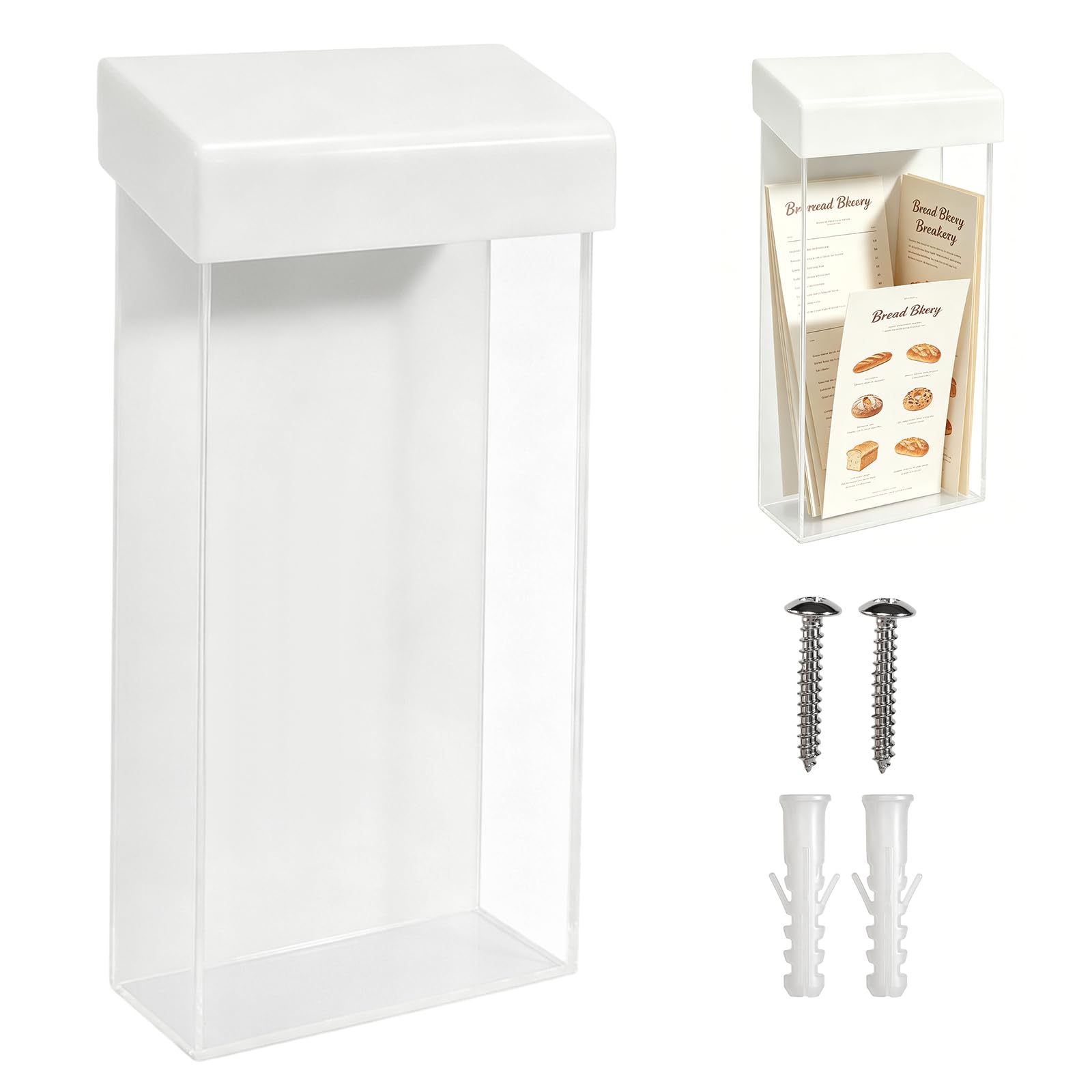 HFDONGL Brochure Holder Wall Flyer Holder Wall Flyer Stand with Lid Weatherproof Brochure Box for Brochures City Maps and Menus