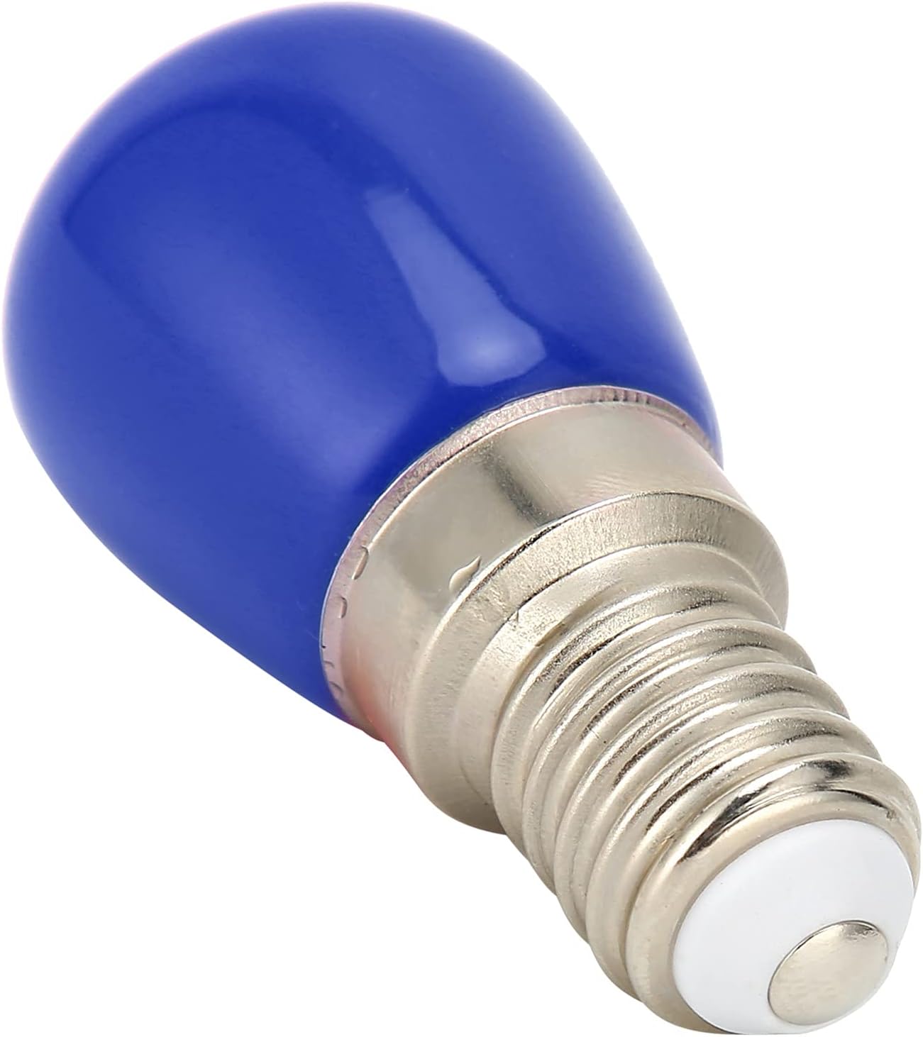 POCREATION E14 LED Bulb, blue, shown from an angled perspective, highlighting its E14 screw base.
