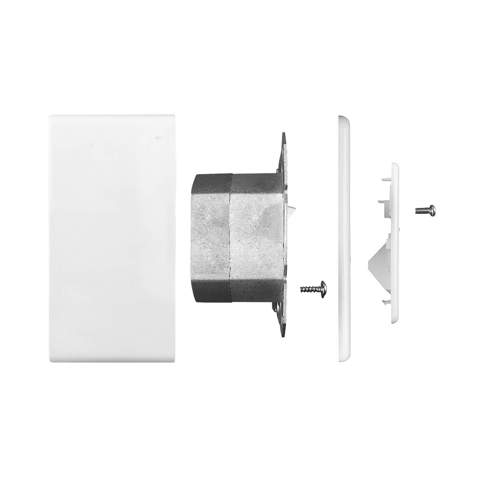 ProfiPatch Netzwerkdose LAN Dose Cat6A 500MHz Aufputz und Unterputz 2X RJ45 Port Anschluss Oben/unten POE CAT7,CAT6A,CAT6,CAT5 geschirmt weiß | Aufputz und Unterputz, Anschluss Oben/unten, POE, geschirmt, CAT7/CAT6A/CAT6/CAT5 kompatibel