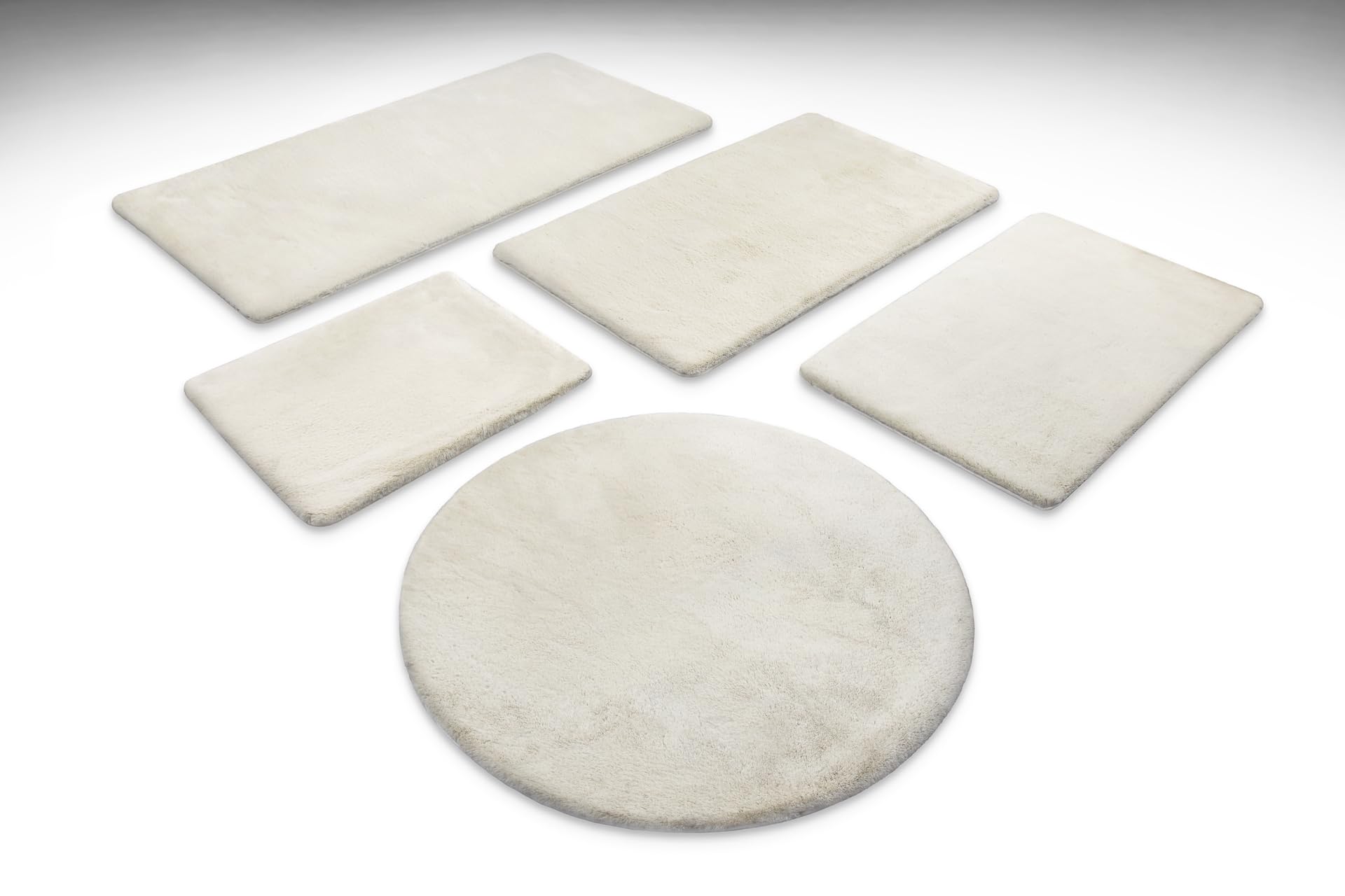 WECONhome Basics Emil - Alfombra de baño (80 x 150 cm), color crema y beige | Elegante alfombra de baño, antideslizante, lavable y supersuave, ideal para un baño moderno