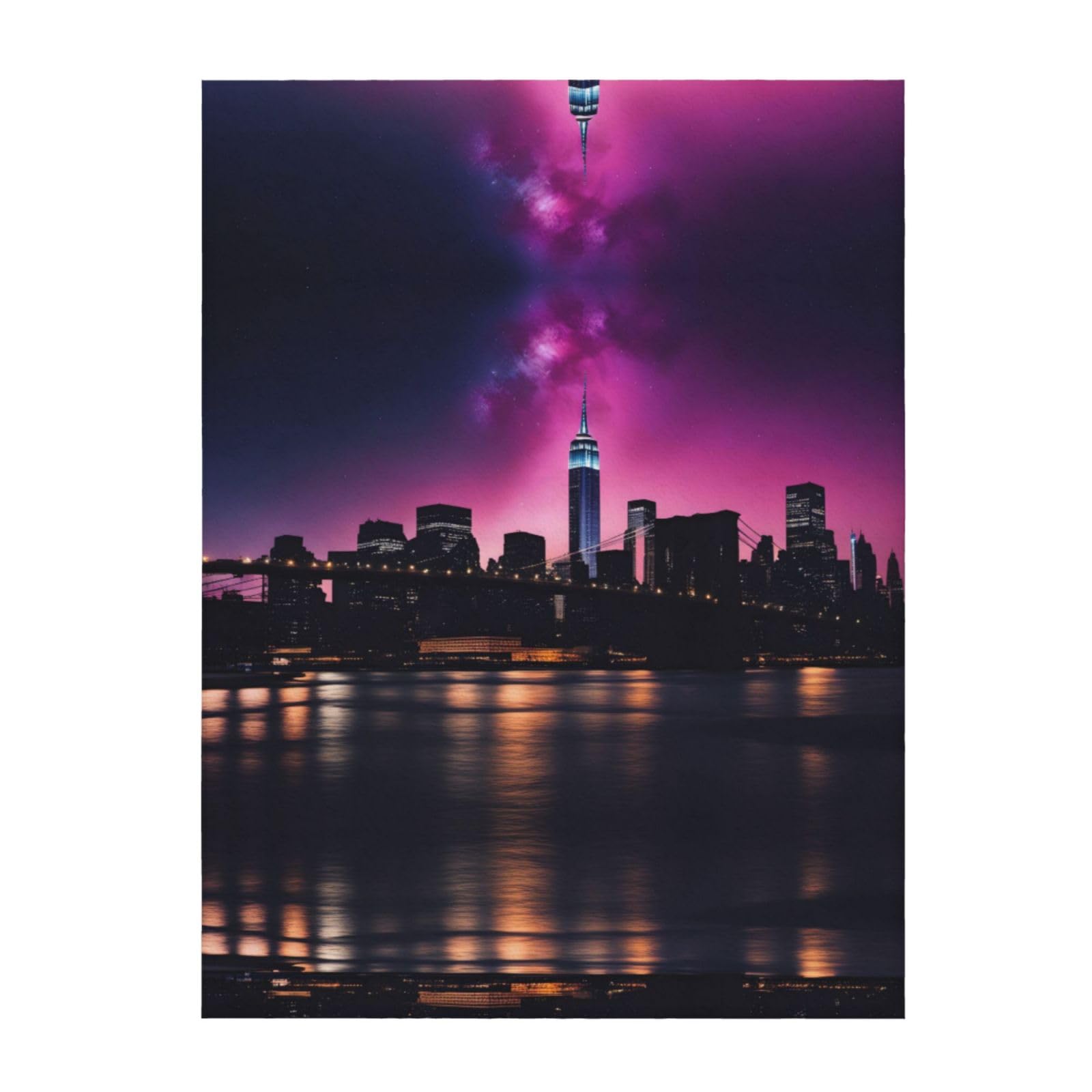 Couverture super douce ciel nocturne de New York 203x152 cm jeté de canapé