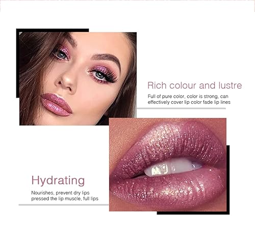 Miniatura 2 de Easilydays Lápiz labial líquido brillante con diamantes para Halloween, brillo labial líquido con purpurina gótica, de alto pigmento brillante,