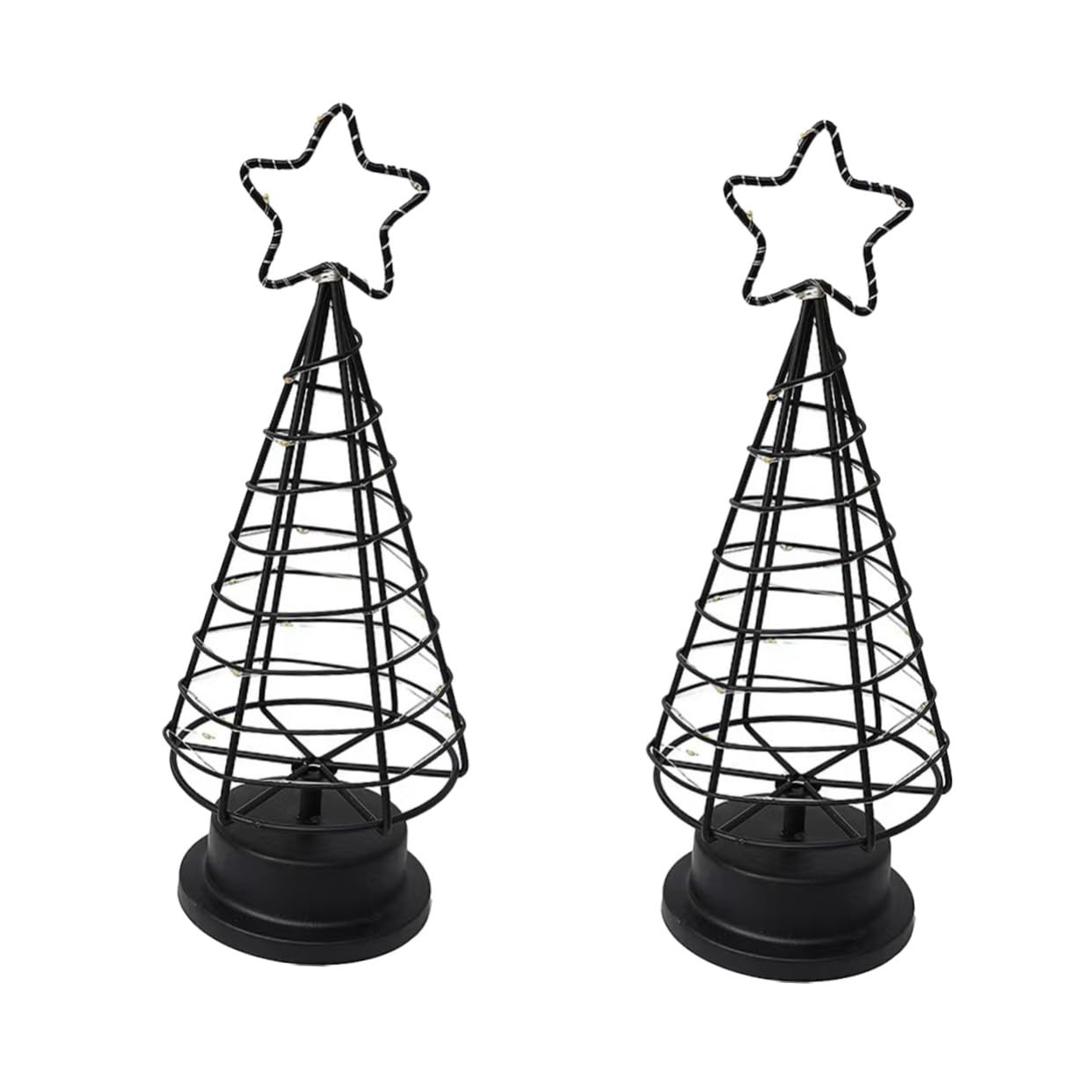 Alipis 2 Stück LED Weihnachtsbaum Dekoration aus Fünfzackiger Stern Tischlampe für Schlafzimmer und Wohnzimmer Warme Beleuchtung für Festliche