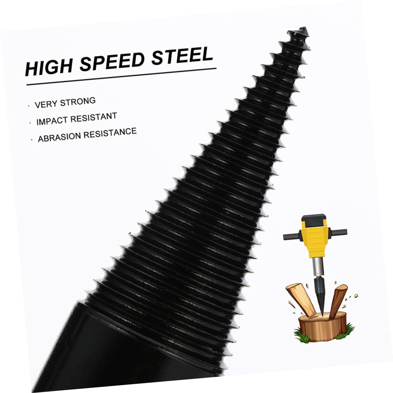 Produktbild von ULTECHNOVO Brennholzspalter Bohraufsatz 32mm Hochkohlenstoffstahl Elektrobohrer Holzspaltbohrer Für Brennholz Schnelle Spaltung Efficient