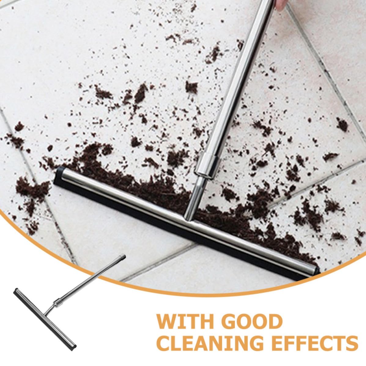 Luxshiny Limpiador de Ventanas y Ducha Telescópico de 23 Pulgadas Escobilla de Goma y Acero Inoxidable, Multiusos y Fácil de Operar para Baños y Superficies