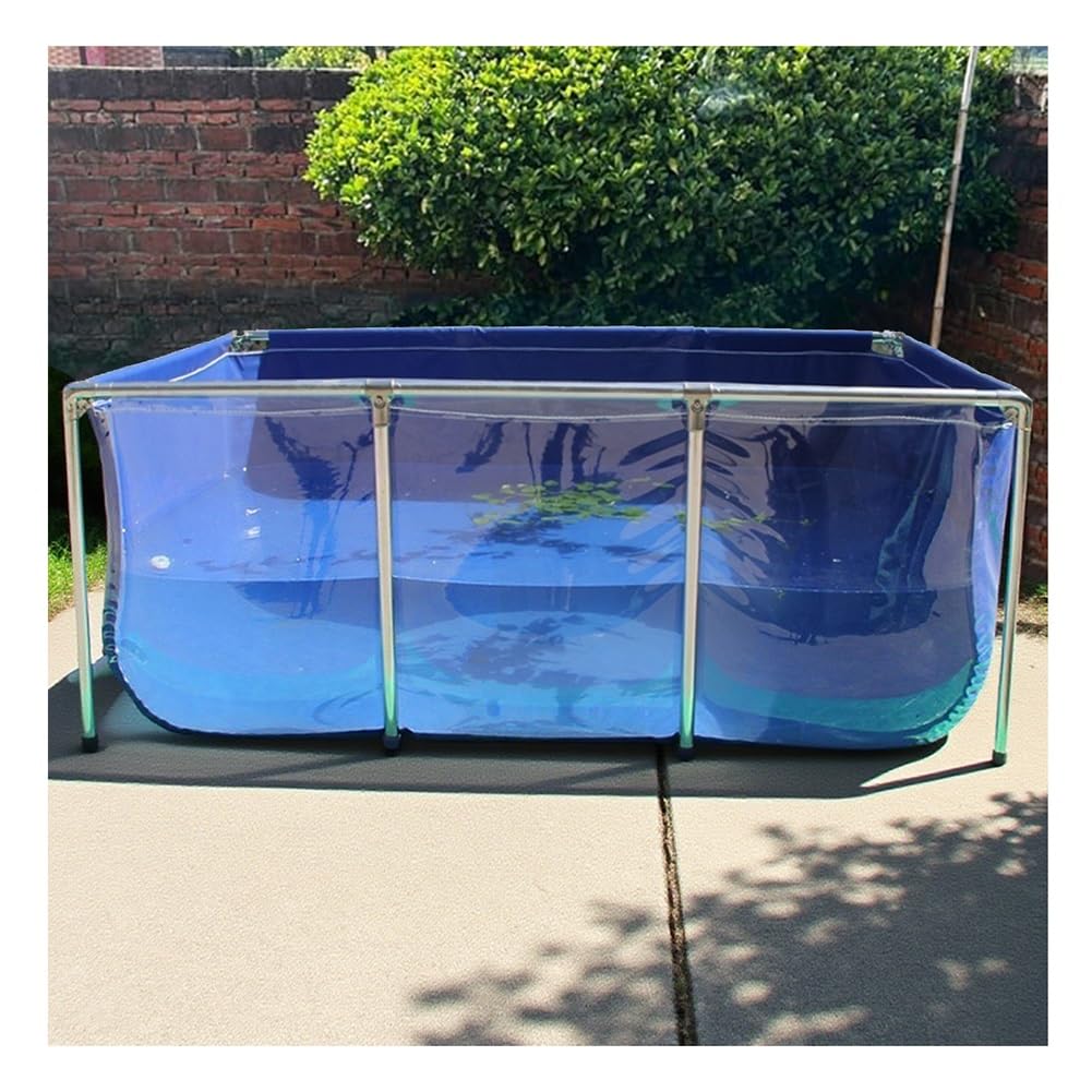 Rygcrud Fuori Terra Laghetto per Carpe Koi con Finestra, Acquario di Grandi Dimensioni - Telaio in PVC E Struttura in Acciaio - per Allevamento di Pesci E Tartarughe, Facile da Montare(50x40x30cm)