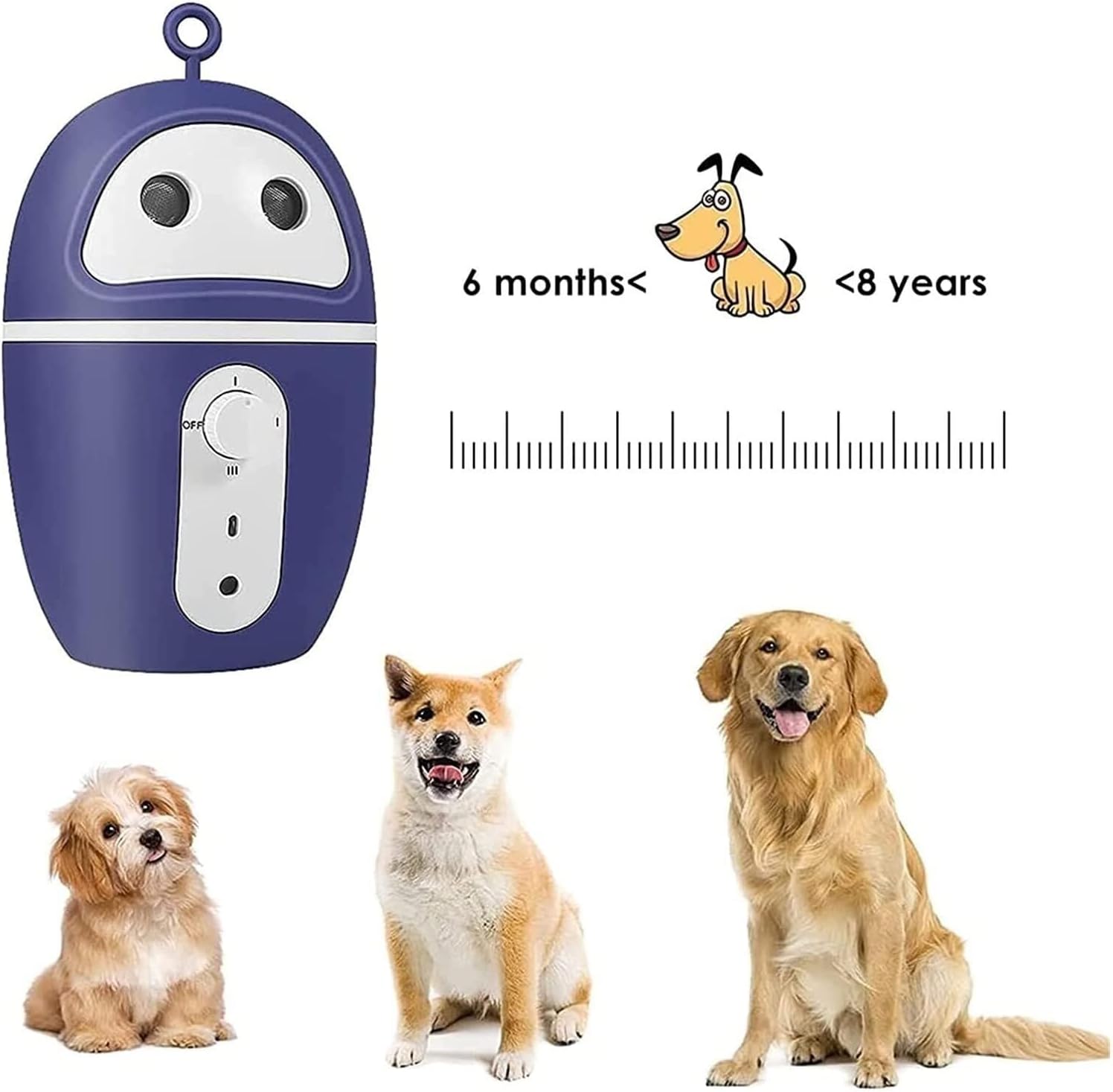 Dog Barking Control Devices Dual Sensor 2-in-1 Ultrasonic Training and Anti Device,Rechargeable Deterrent Outdoor LED