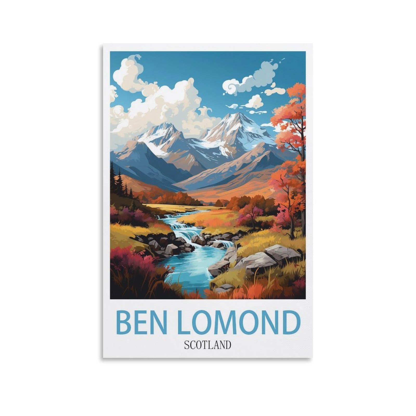 EZMLFA Diamond Painting Art Kits,Ben Lomond Scotland,5D Diamond Painting Kit for Adults Beginners, DIY Full Round Drill Gem Art Kits for Home Decor 30x40cm