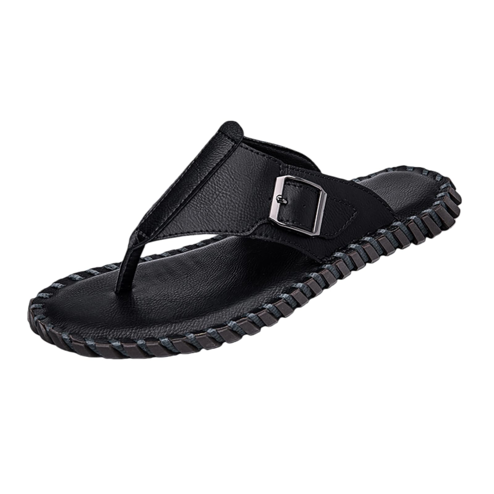 Chanclas Ocio Caminar Hombres Zapatos De Playa Casuales Tamaño Grande Sandalias Masculinas Zapatillas Verano Diapositivas Secas Rápidas Medio Arrastre-black-46