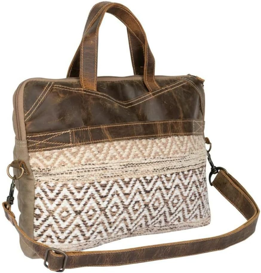 Myra Bag Aztec Purse for Women - Canvas Bag with Real Leather Detailing, Boho Handbags for Women, Cute Western Purse - Image 2