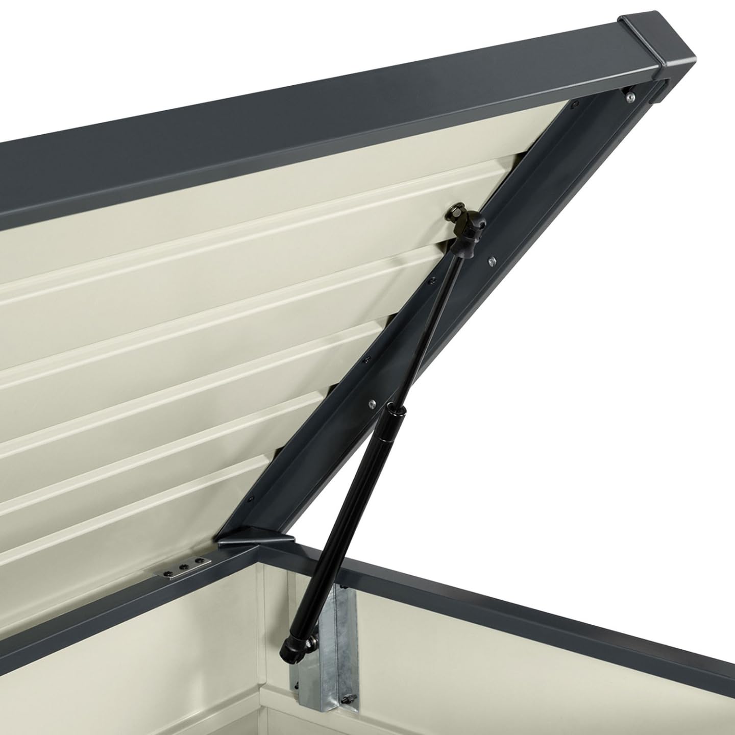 Cassetta da Giardino in Metallo con Serratura Grigio Antracite 600L 165x70x63 cm