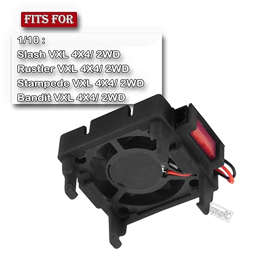 Miniatura 9 de VXL-3s ESC Motor Cooling Fan Upgrades Part for 110 SlashRustlerStampede VXL 4X4 2WD, disipador de calor de ventilador de alta velocidad Hops Up,