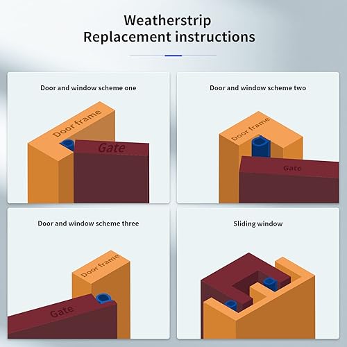 Miniatura 7 de Tira de sellado para puertas y ventanas, sellos de respaldo autoadhesivos para gran espacio (65 pies, negro)
