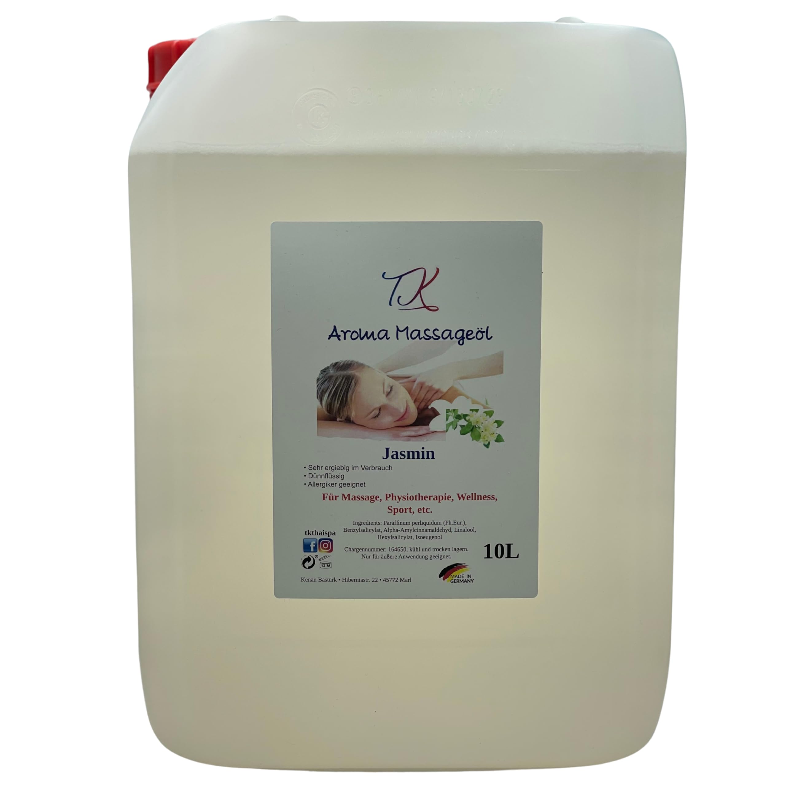 Aceite aromático para masaje, jazmín, para masajes, fisioterapia, bienestar, deportes, etc
