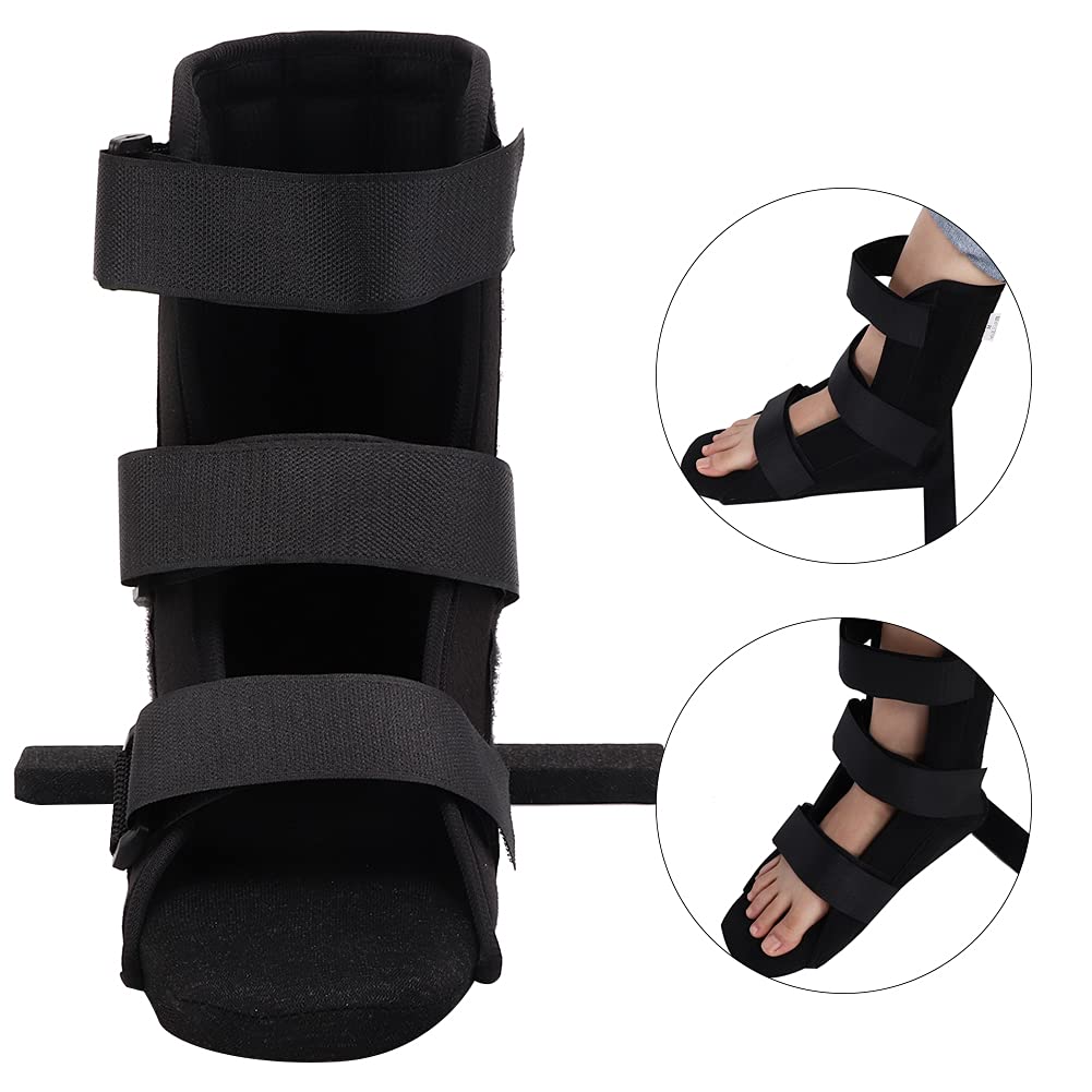 Bota para Caminar para Pie Roto, Bota Profesional para Fractura de Pie Corrección de Tobillo Esguince de Articulación Soporte Fijo Negro (L)