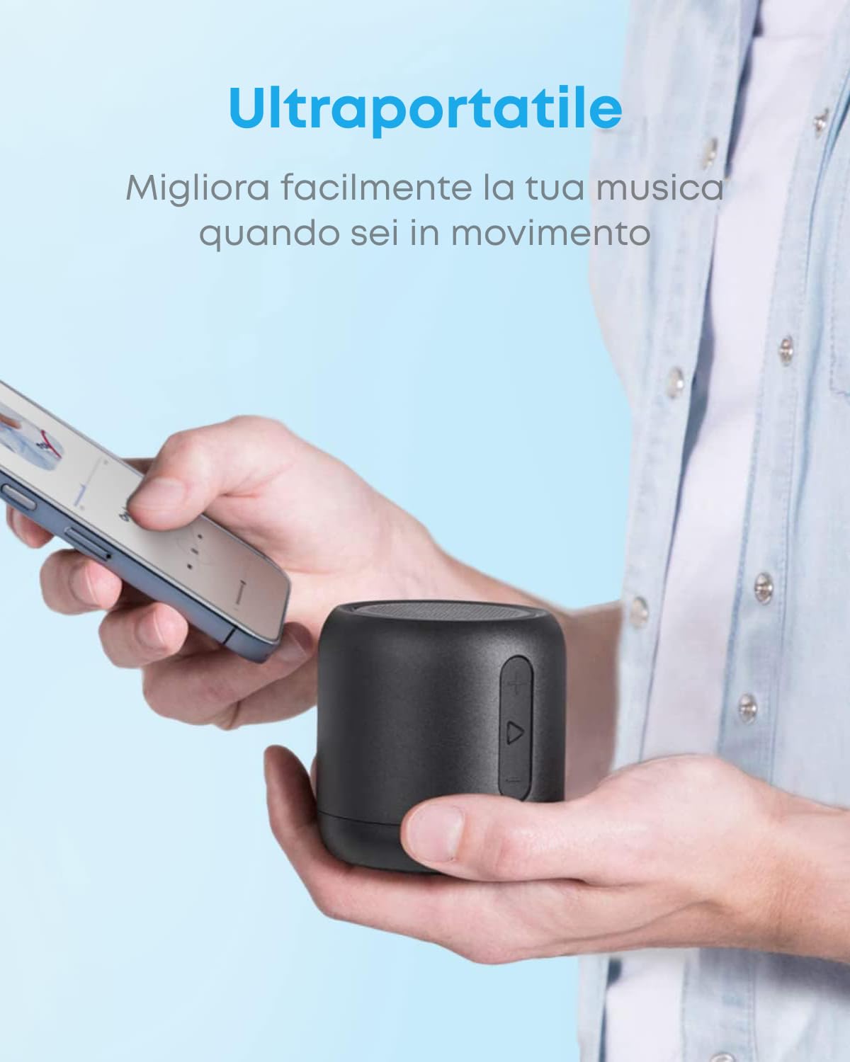 Anker soundcore Mini Cassa Bluetooth Portatile, Cassa Tascabile Altoparlante Bluetooth Portatile con Bassi Potenti, Raggio di Connessione