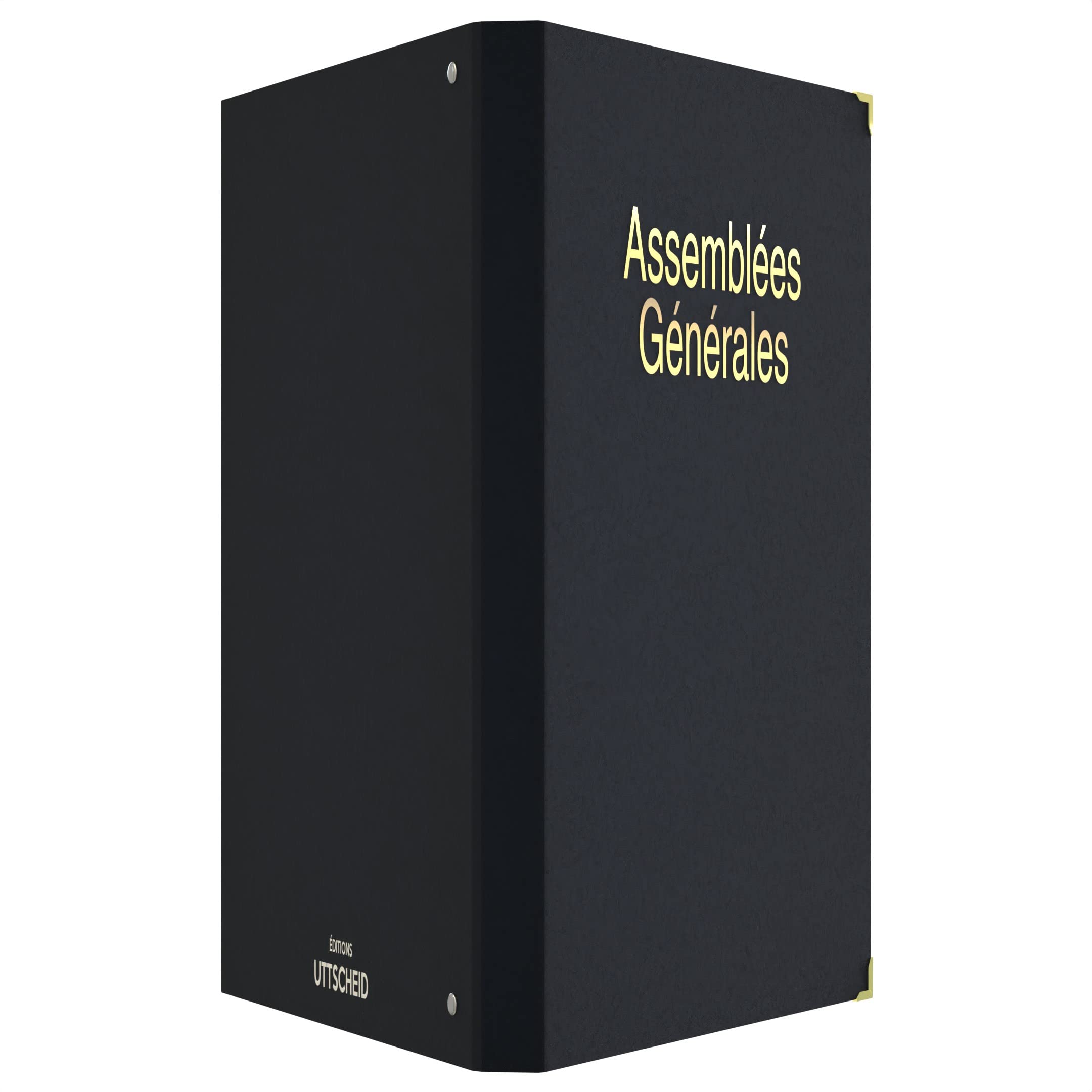 Classeur Registre Assemblées Générales - Recharge 100 Feuillets Foliotés A4 - Couverture Mate Dorée - Fabriqué En France