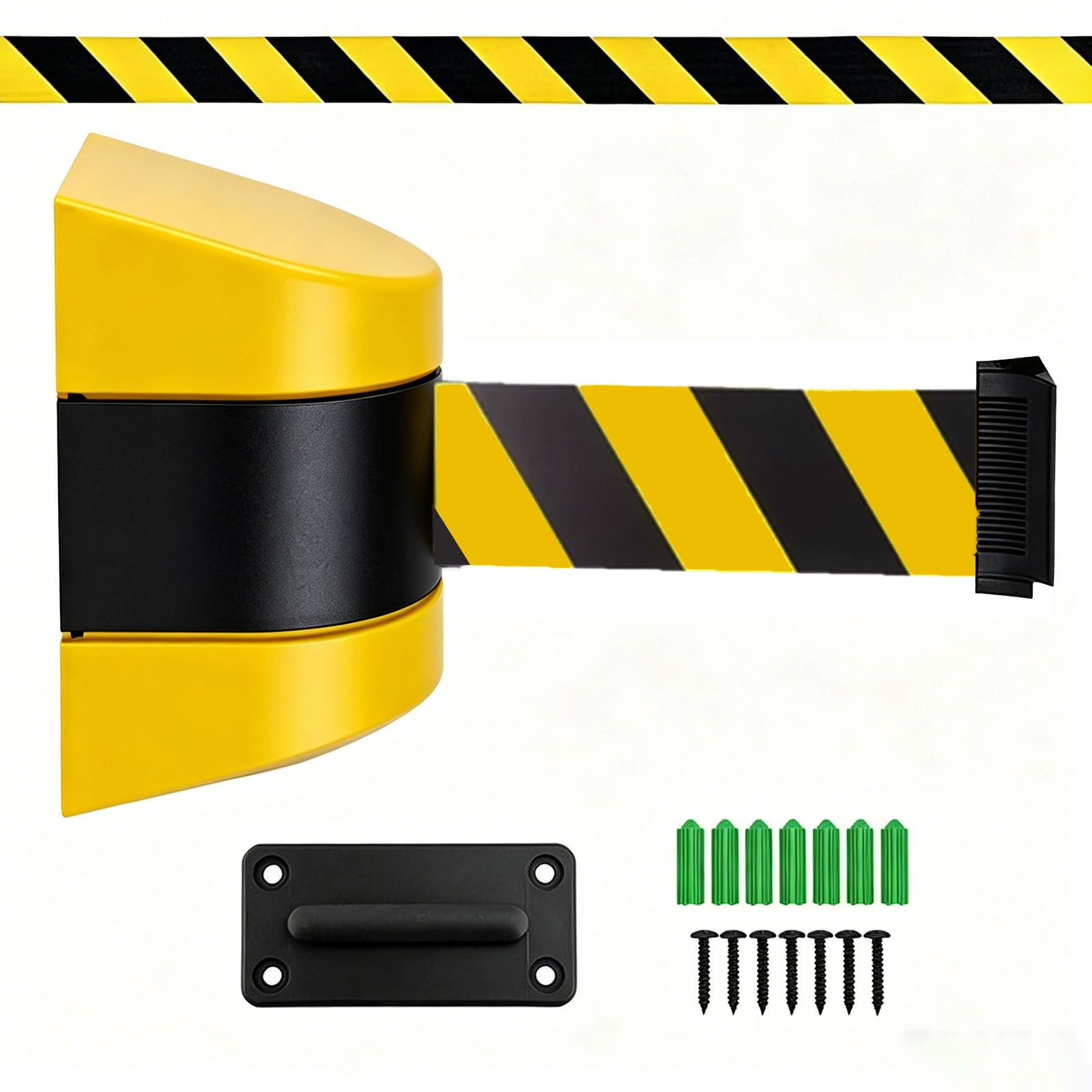 Nastro di sicurezza estensibile da 5 metri, con involucro in plastica ABS, montaggio a parete, estensibile, per coda (A)