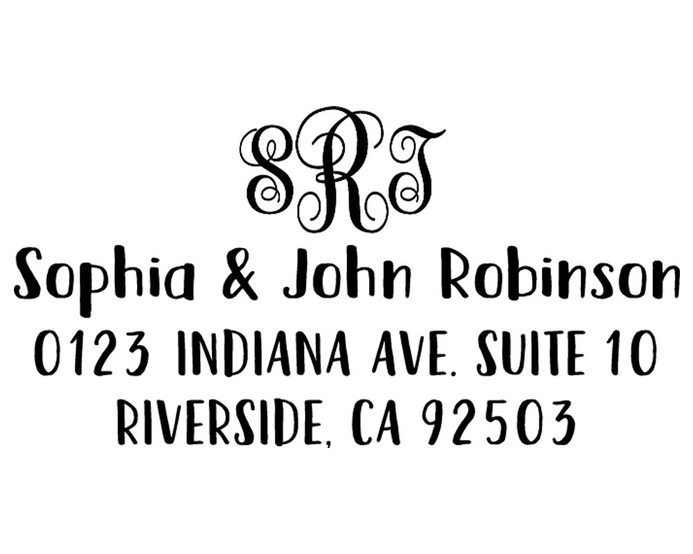 Self Inking Monogram Address Stamp Custom Wedding Invitation Rubber Stamp Gifts