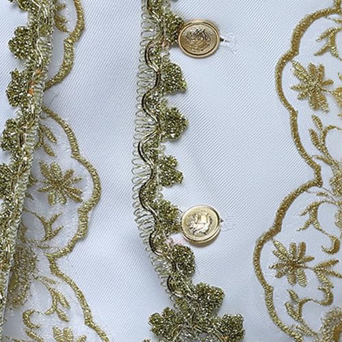 Men's Tailcoat Formal Blazer Set Jacket Vest Pants 3-Piece Suits Embroidery 1 Button Wedding Prom Tuxedo Suit 6