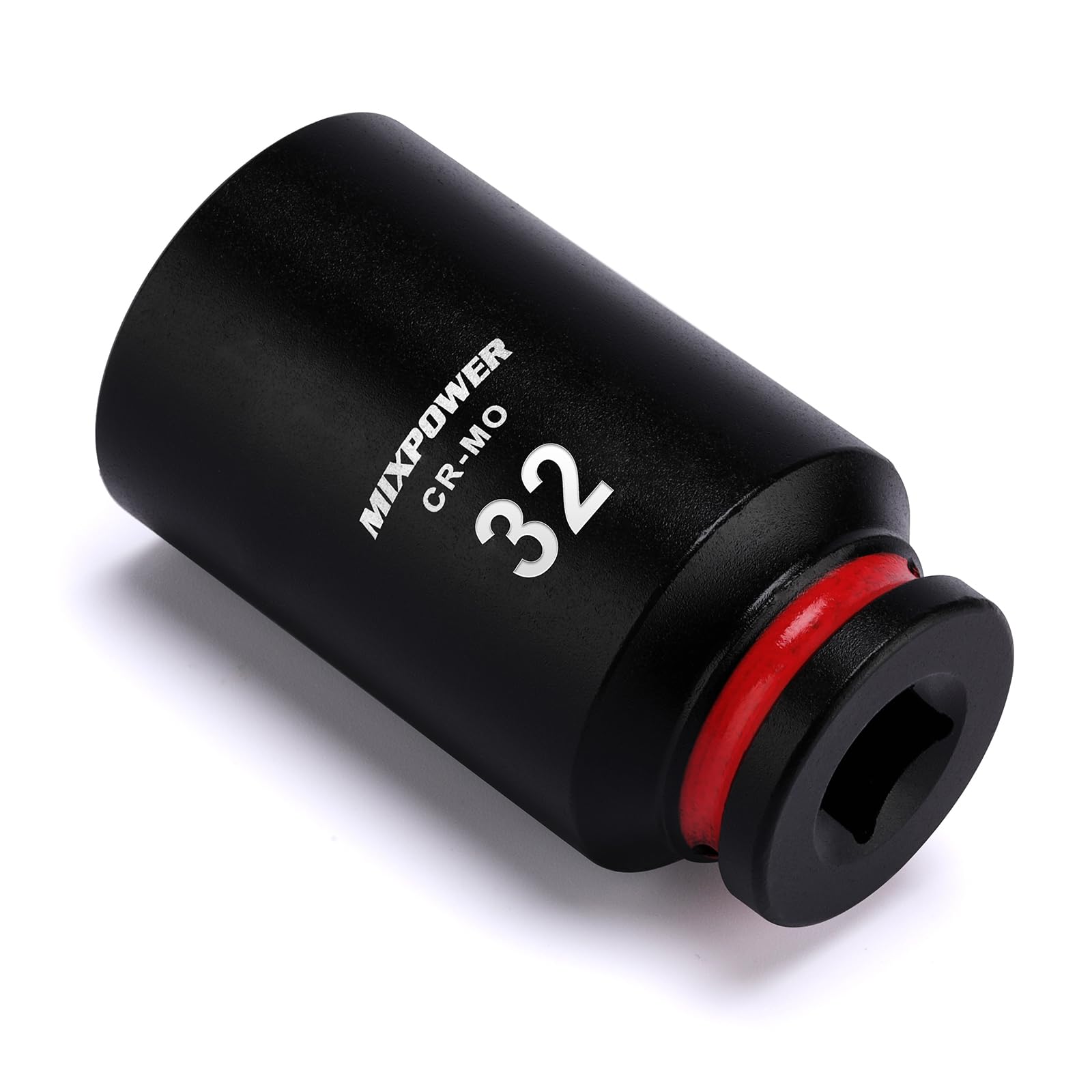 MIXPOWER 1/2" Drive Deep Impact Socket, CR-MO, 32mm, Metric, 6 Point, Axle Nut Impact Grade Socket for Easy Removal - Image 2