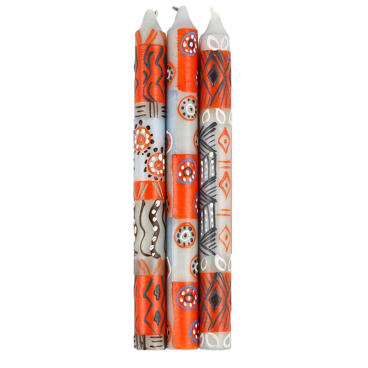 Nobunto Hand Painted Candles in Kukomo Design (Three tapers)