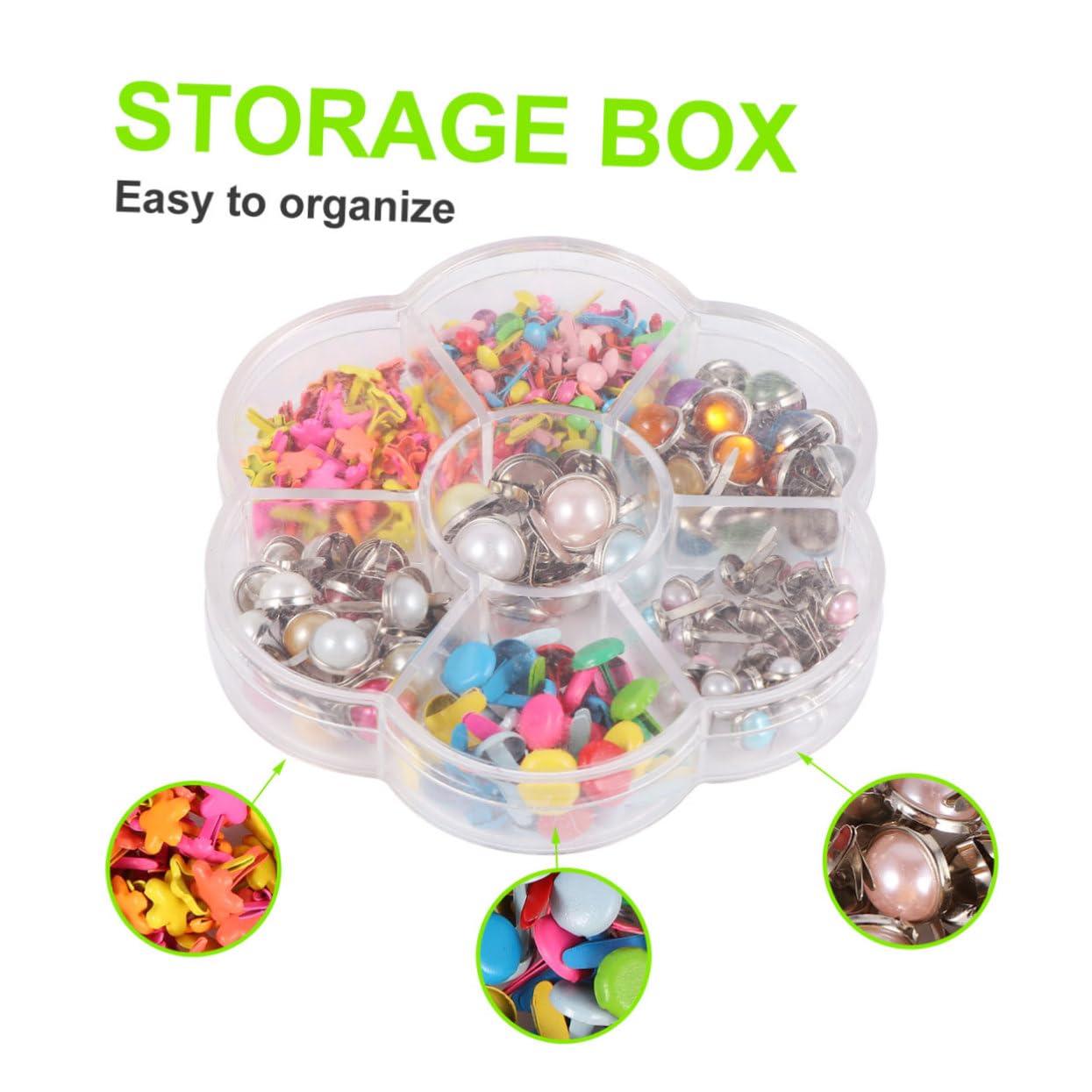 Gadpiparty 6-12mm Mixed Metal Two Prong Nail DIY Craft for Boys and Girls School Office Crafts Making Handmade Brads DIY Brads