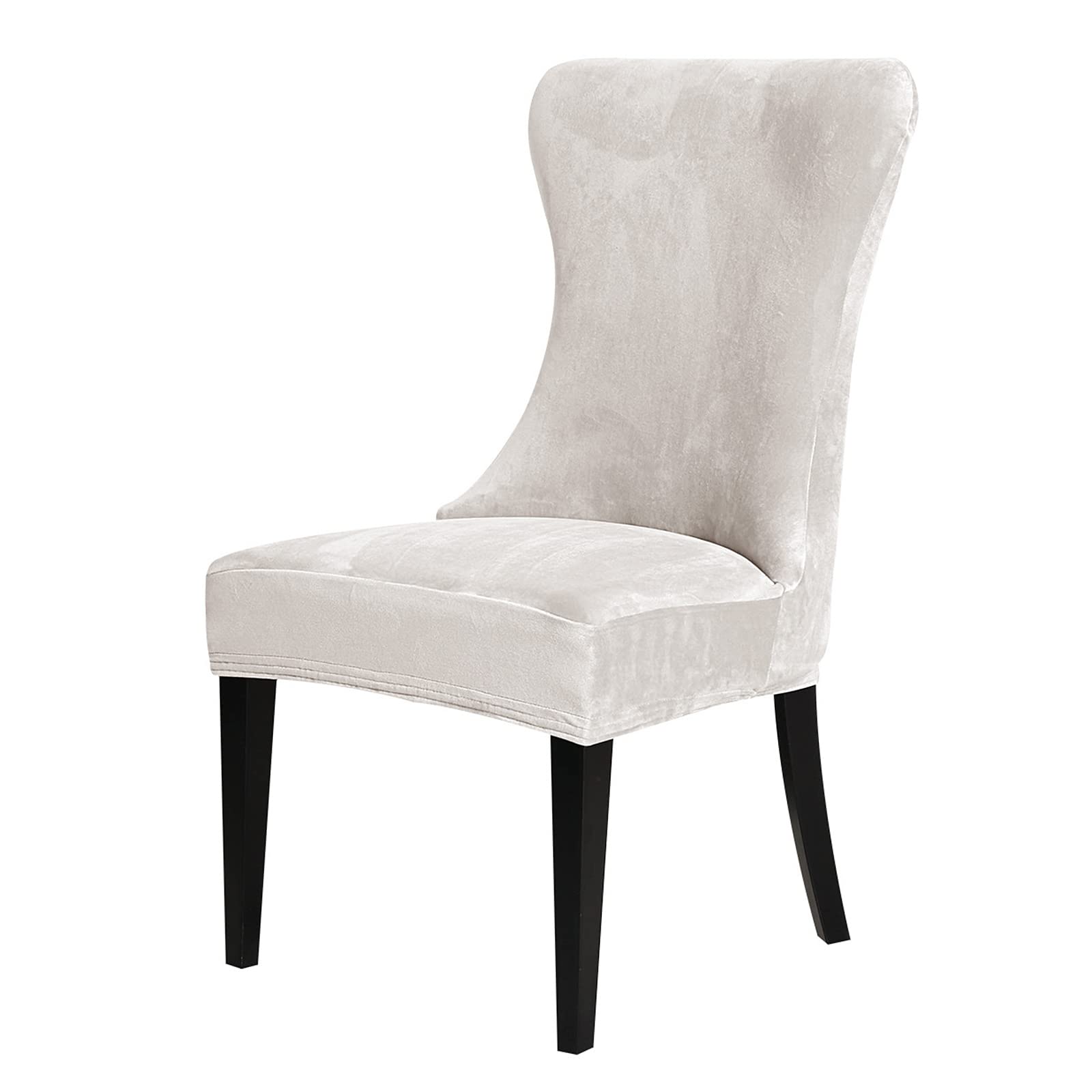 Mswborml Set of 2/4/1 Wingback Side Chair Cover Stretch Velvet Modern Wingback Chair Cover, Sloping Arm Chair Protector Cover for Dining Room Banquet Home Decor Machine Washable,B,4PCS