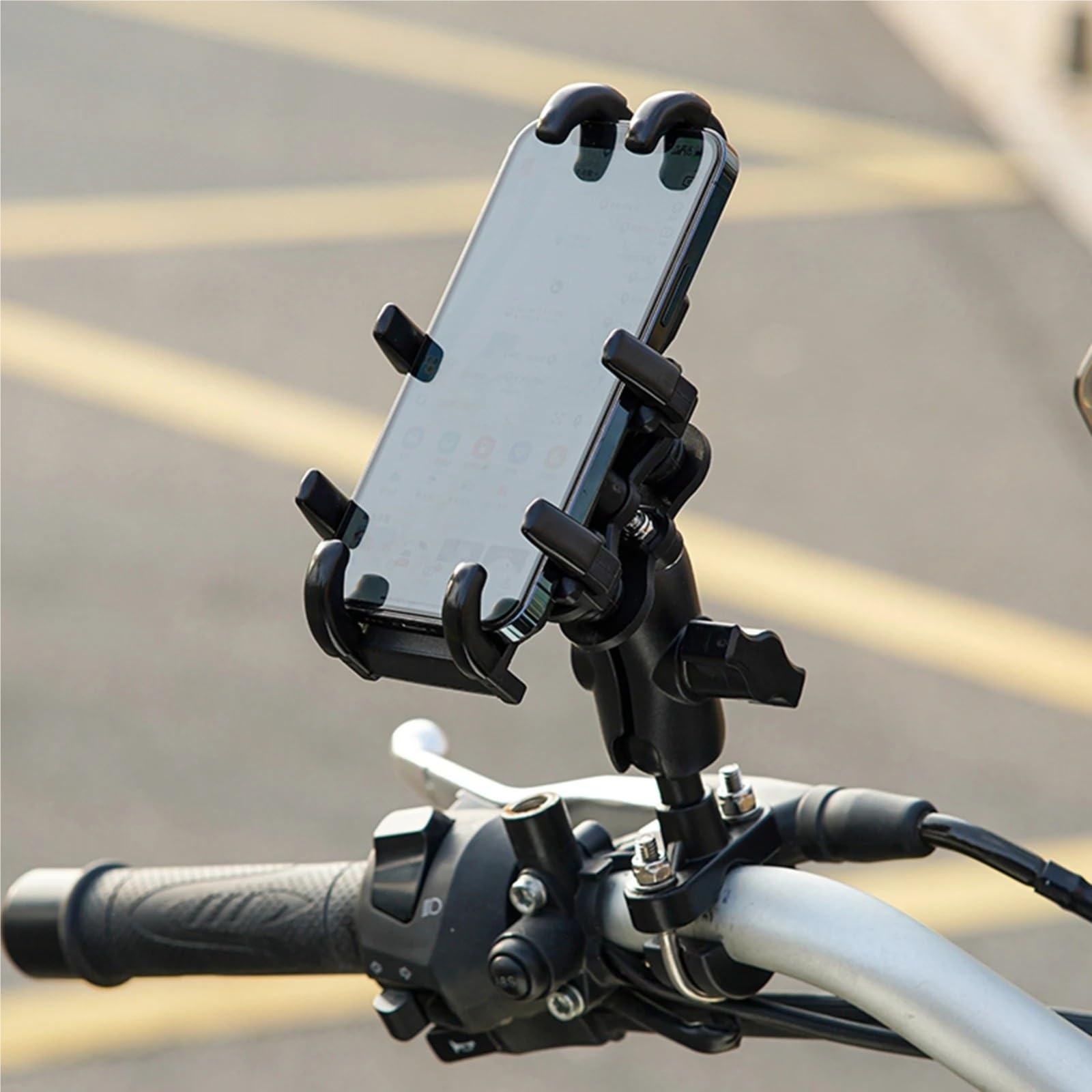 Porta Telefono Moto Supporto Per Telefono Per Bici Regolabile Girevole A 360° Supporto Per Telefono Per Specchietto Retrovisore Per Moto Per Telefoni Da 4''-6.7''(Handlebar)